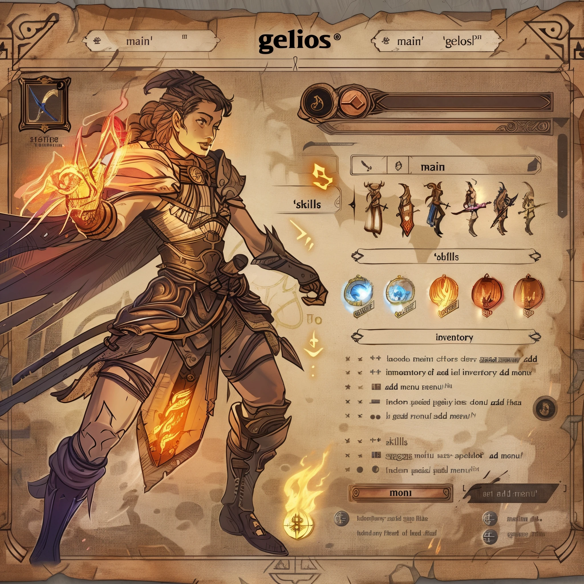arafed image of a character in a game with a sword, coriolios rpg art style, heroic fantasy character concept, detailed game art, highly detailed character sheet, hero character art, fantasy game art style, concept art character sheet, detailed game art illustration, concept character sheet, rpg character art, detailed character art, game character art, game concept