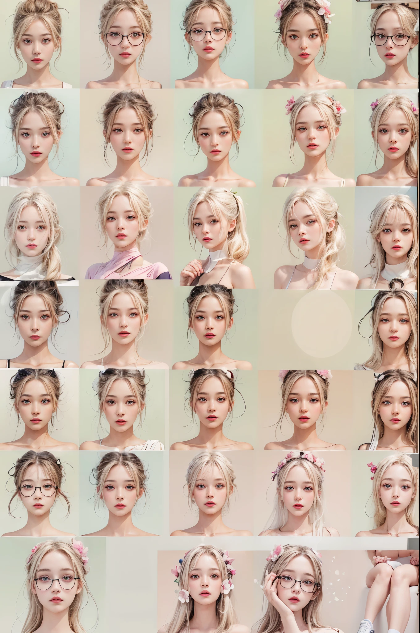 masterpiece, best quality, high quality, High definition, High quality texture, High quality shadow, high detail, beautiful detailed, finely detailed, extremely detailed cg, detailed texture, a realistic representation of the face, realistic, colorful, delicate, sharp focus, (intricate details, makeup, PureErosFace_V1:0.5), (detailed beautiful delicate face, detailed beautiful delicate eyes, a face of perfect proportion, high detailed skin, detailed skin, best ratio four finger and one thumb, skiny and thin:1.3), 1girl, 17 years old, tall, (smooth_abs:1.55), (abs:0.5), pretty, masterpiece, highres, (long_skinny_legs), (straight_legs), (skinny_waist), (((fair skin))), white skin, (((pale skin))), pink sports Bandeau, (school_uniform:swim_suits:0.5), white shorts, standing legs apart, looking at viewer, pink sports shoes, glasses, (Emma_watson), big_breast, (((Caucasian))), Light blonde hair, pink and white, sakura leaves