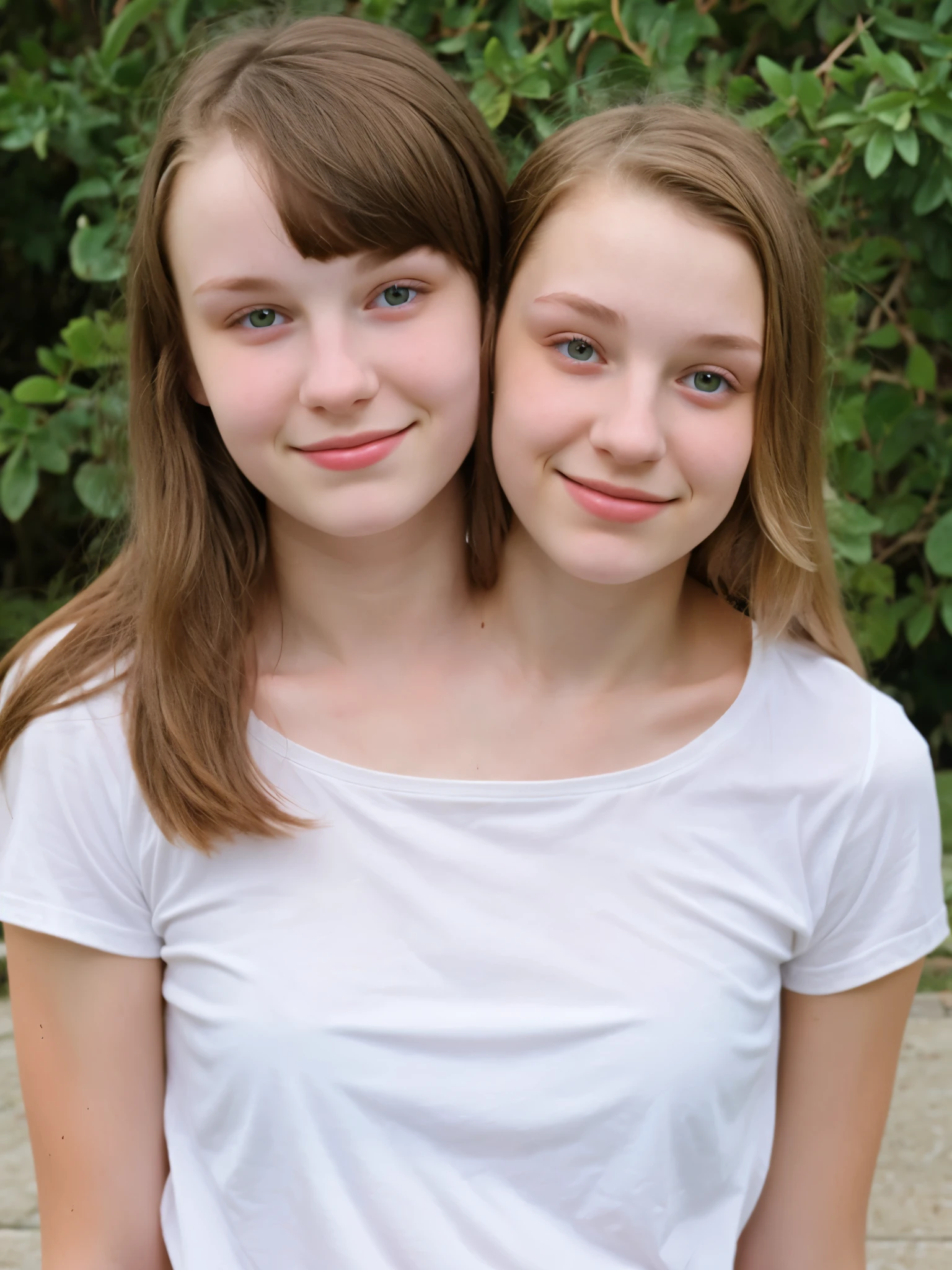 2heads, two headed girl, (16 year old girl:1.5)