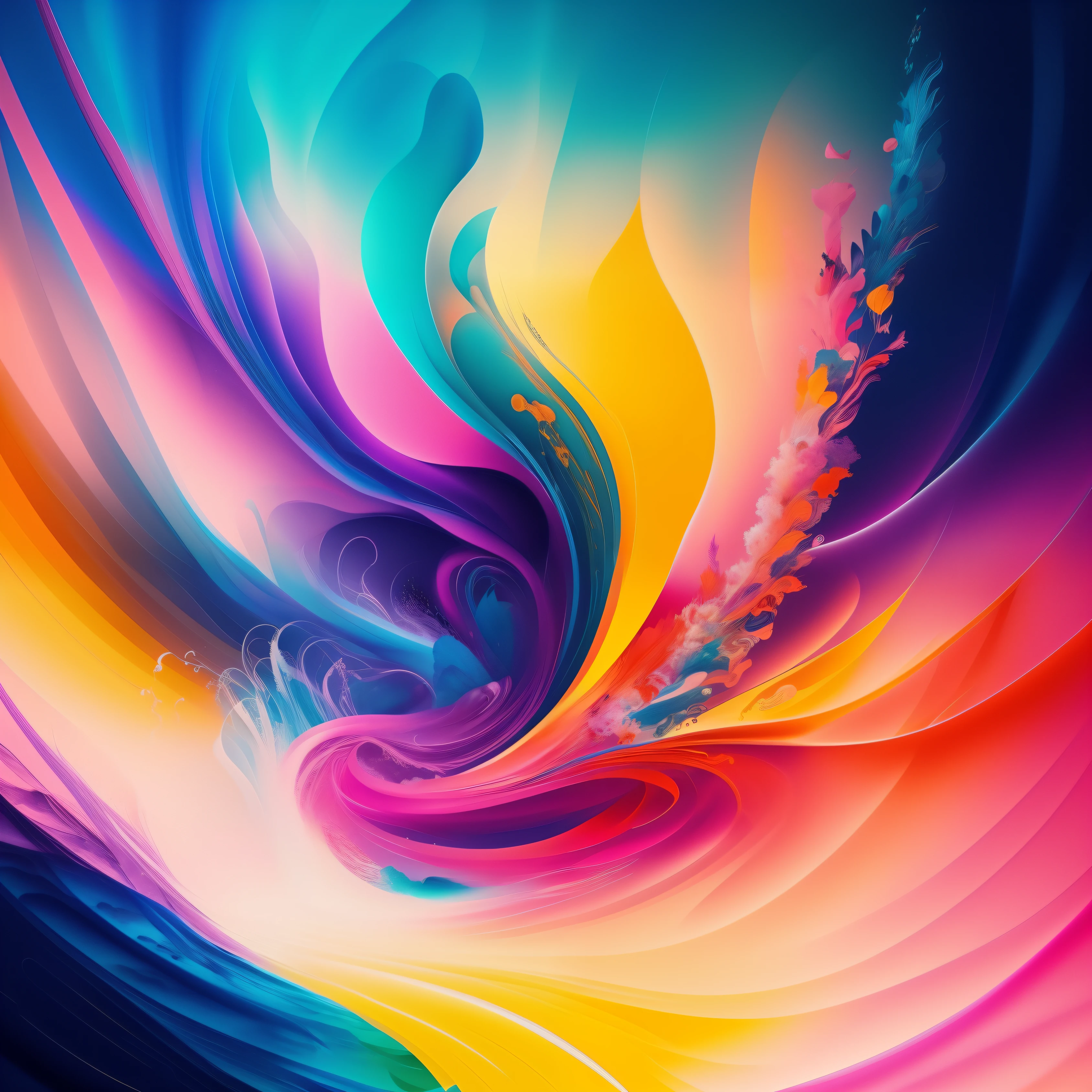 Una silueta fascinante, bathed in the soft glow of twilight, extiende una mano hacia una vibrante obra de arte abstracta. El arte, a swirling explosion of colors and shapes, Parece cobrar vida cuando los dedos de la silueta rozan su superficie., leaving an ethereal trail in its wake. The scene is depicted in exquisite detail., every brushstroke and nuance beautifully captured in 8k resolution. La obra de arte abstracta, with its dynamics, movimiento casi sensible, draws the silhouette into its mystical realm, inviting a deeper exploration of the unfathomable depths of creativity and imagination..