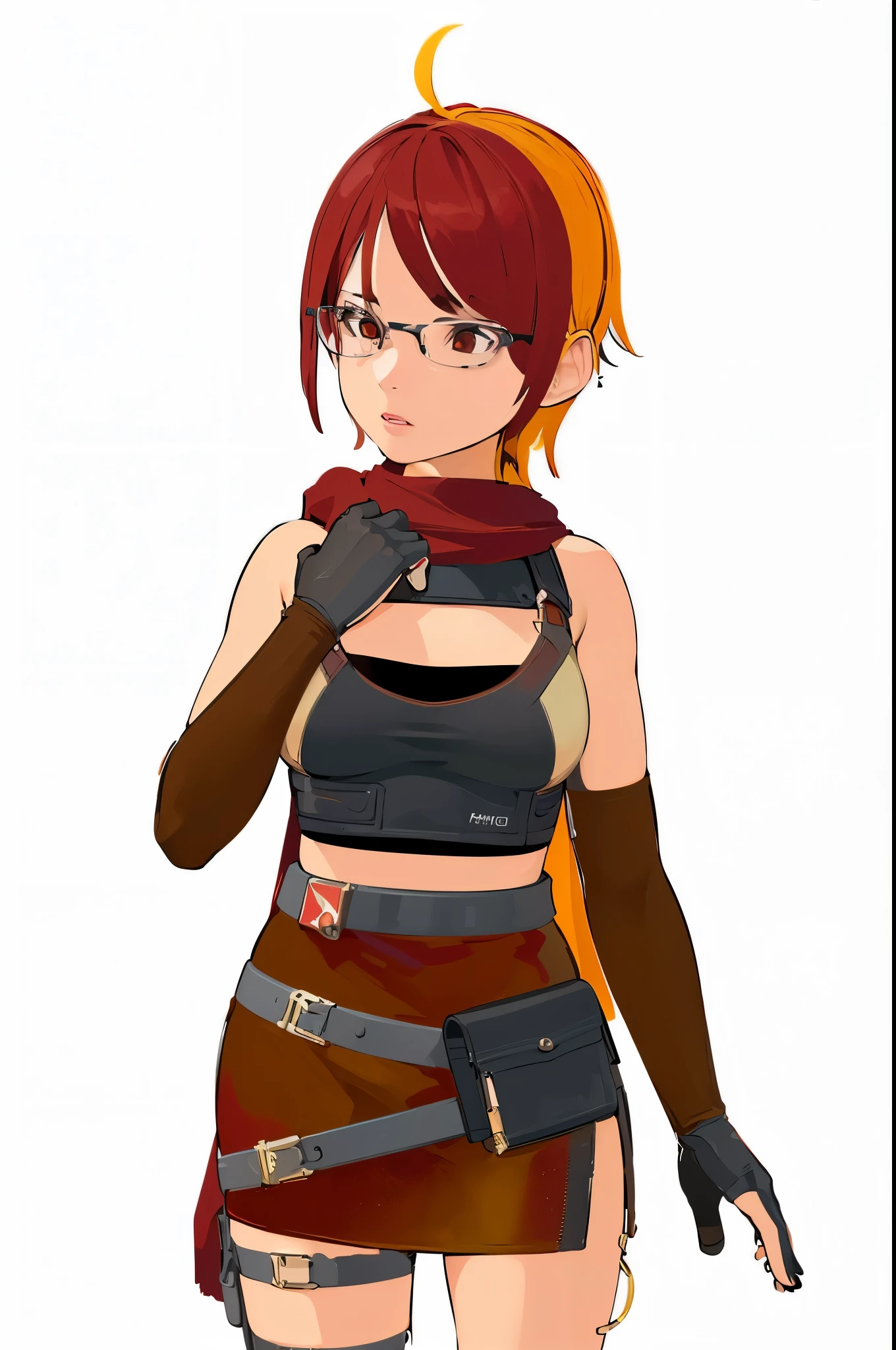 (best quality,4k,8k,highres,masterpiece:1.2),ultra-detailed,(realistic,photorealistic,photo-realistic:1.37),bright lighting,woman in her 20s,colorful palette,illustration,red Scarf