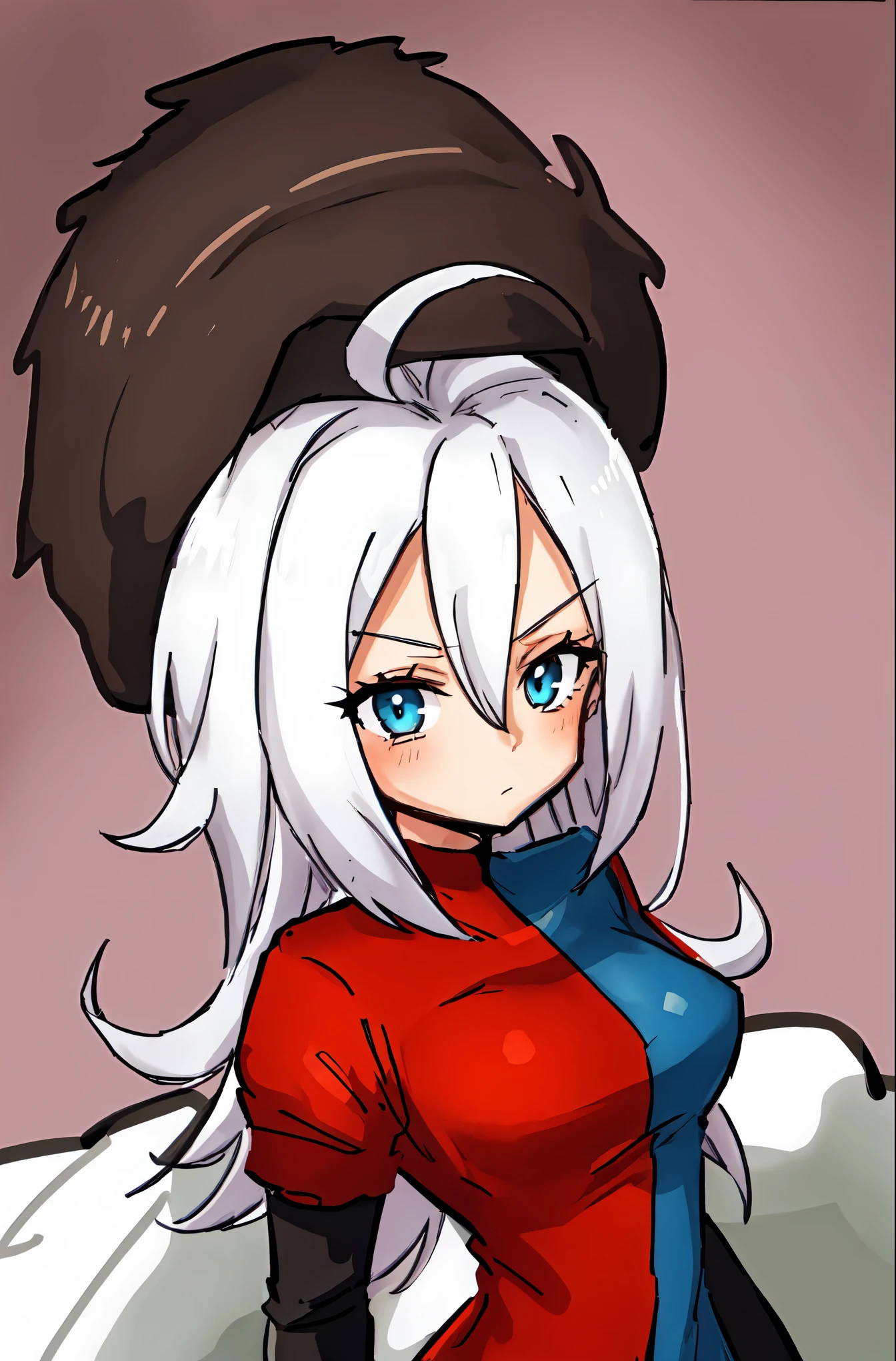 (((Ultra-HD-quality-details, relaxed, ideal-cutesie))) emphasized-details:2, 1girl, solo, anime-character-"Android-21", dangerous-physique, houndstooth-dress