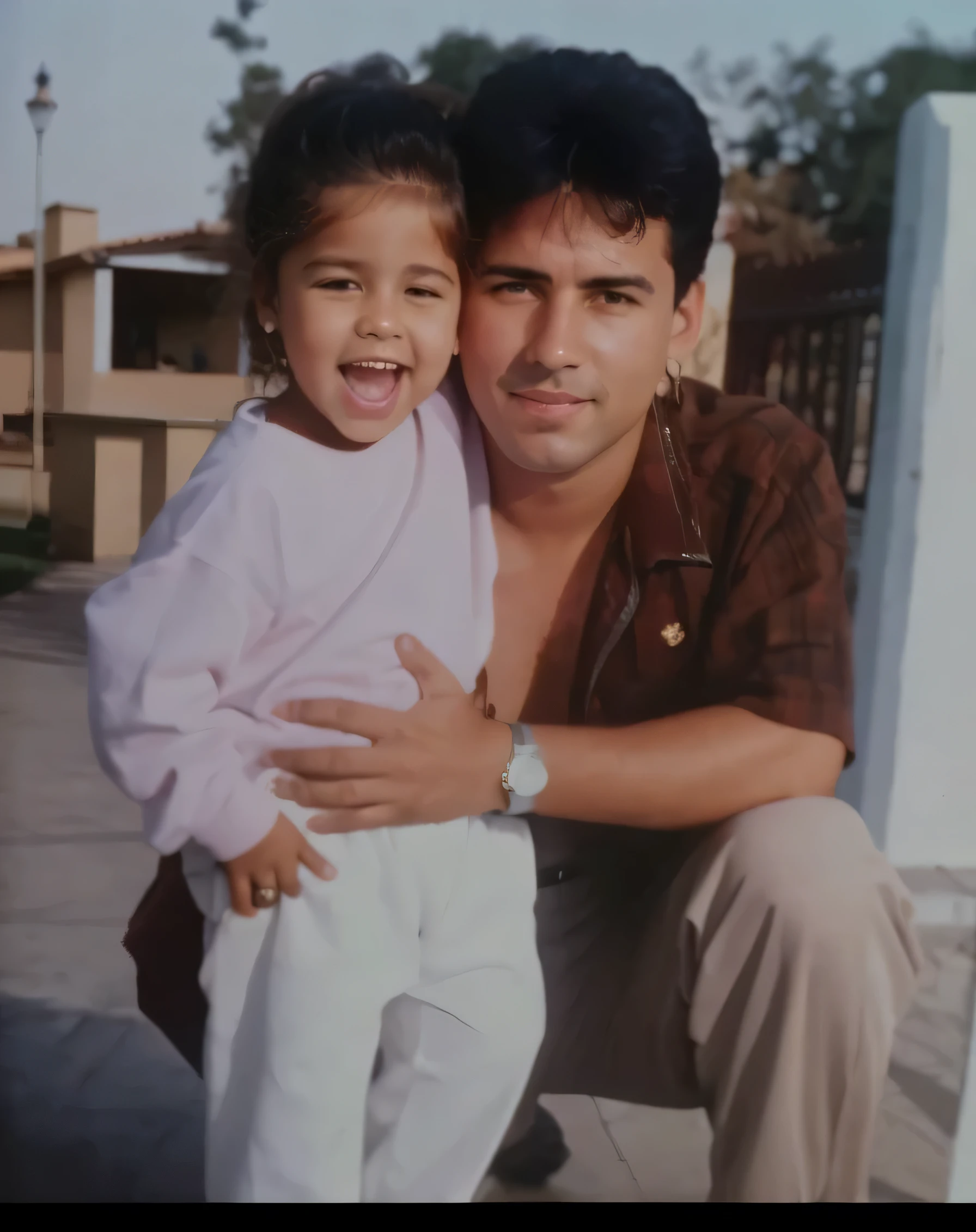 Hay un hombre y una mujer que posan para una foto.., con un , tomado en 1 9 9 7, Foto 1 9 9 0 s, Mom and Dad, Foto de los 90, taken in the early 1990s, Foto de los 90, Foto en color de los 90, 19Foto de los 90, muy tonto