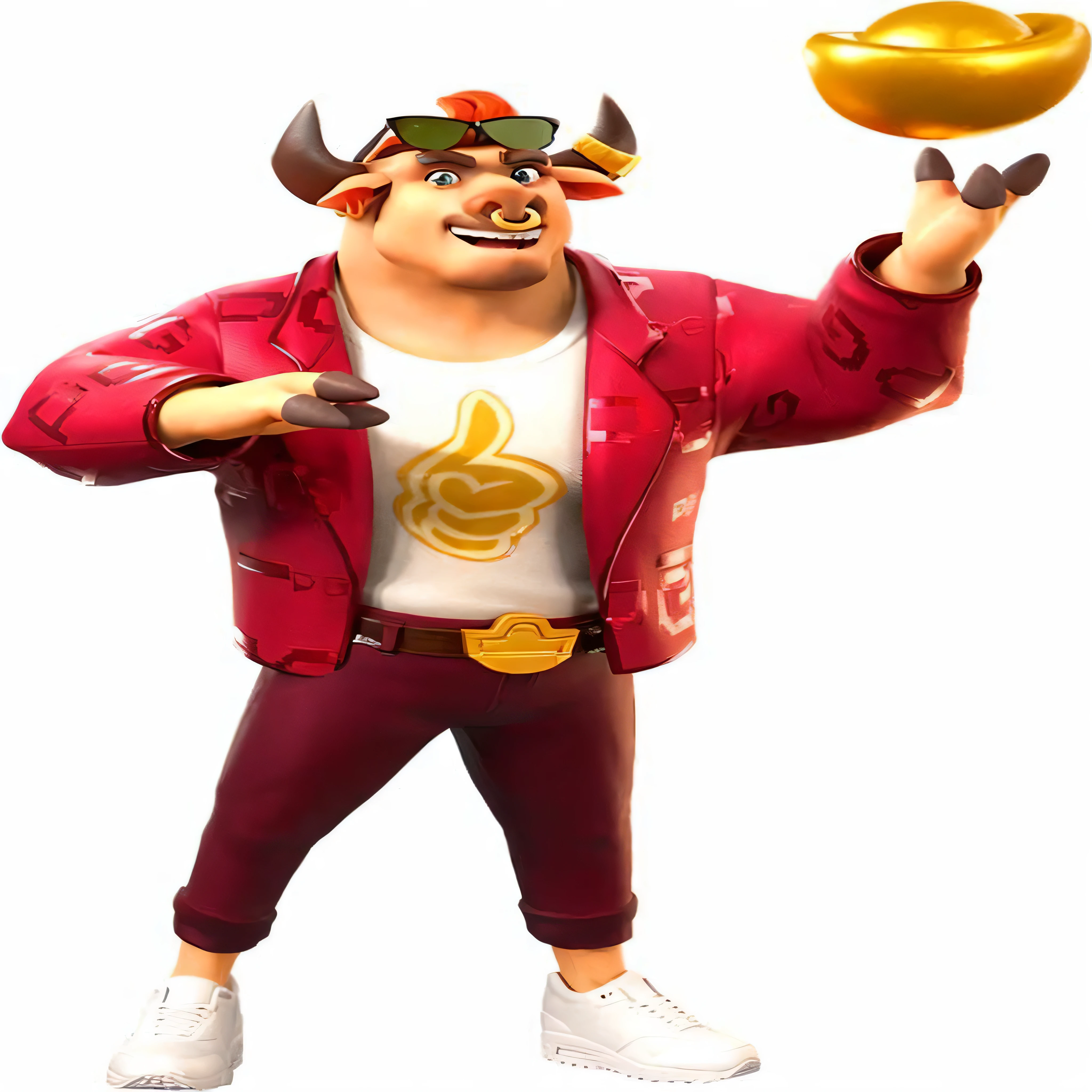 a close up of a toy figure of a man with a ball, official character art, depicted as a pixar character, disney render, name of the character is chad, guybrush threepwood, promotional render, cartoon character, 3 d render official art, toony, fireman sam, pixar character, beefy, aardman character design, fortune Ox, Ox 