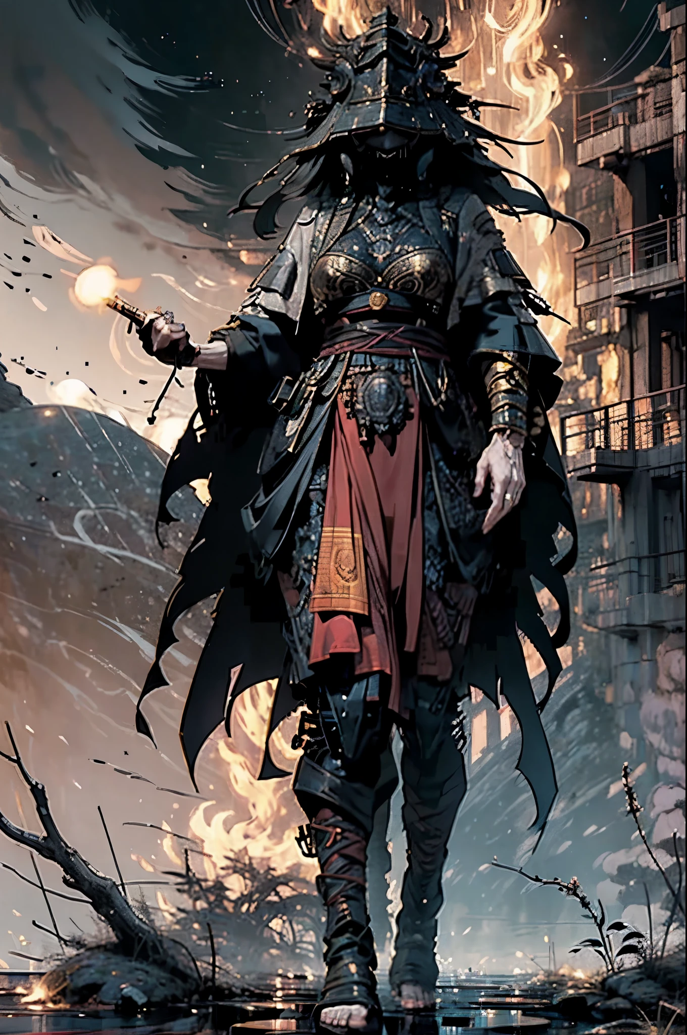 depicts a goddess of war,she is a great giant,she is a lovely princess,Also a powerful warrior,flame,lightning in sky,The top of the mountain is at your feet,mountains in the distance,(fire element:1.4),现实的flame,Highly realistic,correct anatomy,full-body shot,convex,cute big breasts,violent house,,Plum,longing unsatisfied,only genitalia, camel toe,sexy gesture,,Sex huge breasts cleavage, onlyfoot,sexy gesture,(wear:Gorgeous and sexy evening dress,由fire element組成,only ,)1 female,30 years old,married woman,MILF, solo,Beautiful and delicate eyes,(tangled,mandala,tangled,entangled),divine light,gold foil,gold foil艺术,dark background,marvelous and unbelievable,史诗ish作品,(intricate details,Ultra-detailed:1.2),Super real photos, scary, epic reality, faded, ((neutral color)),(pastel colors:1.2), Detailed face, delicate eyes,surreal, + movie shot + dynamic composition, Very detailed, sharpen, ish, warm light, Light effect, dramatic light, (intricate details:1.1), complex background, (Greg Rutkowsky:0.8), laughter,