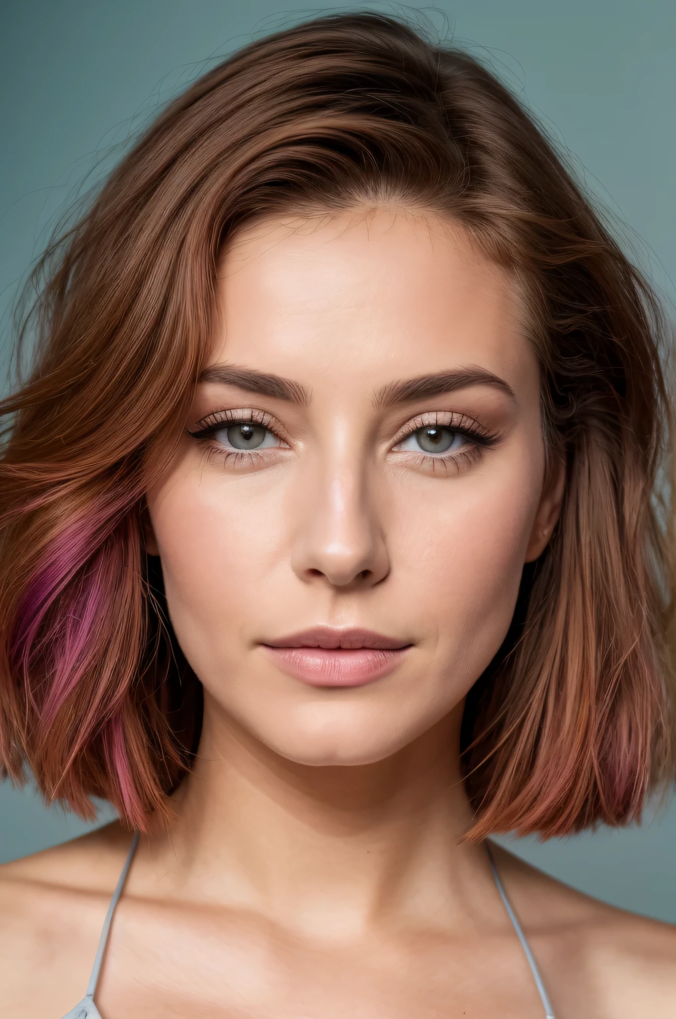 photo d'une femme séduisante aux cheveux roux dans un style ample, ennuyé, Elle porte un haut bando et une combinaison large, , mascara, (peau texturée, pores de la peau:1.2), (Taupes:0.8), (peau imparfaite:1.1), Détails complexes, chair de poule, visage parfait, (légères taches de rousseur:0.9), ((photoréaliste):1.1), (BRUT, 8K:1.2), sombre, couleurs sourdes, ambiance ardoise, Cinéma brut et franc, 16mm, film portra 400 étalonné en couleurs, couleur remarquable, Un hyper réaliste, peau texturée, élèves remarquablement détaillés, bruit de peau terne réaliste, détail de la peau visible, duvet de peau, peau sèche, tourné avec une caméra cinématique, texture de peau détaillée, (rougir:0.5), (chair de poule:0.5),