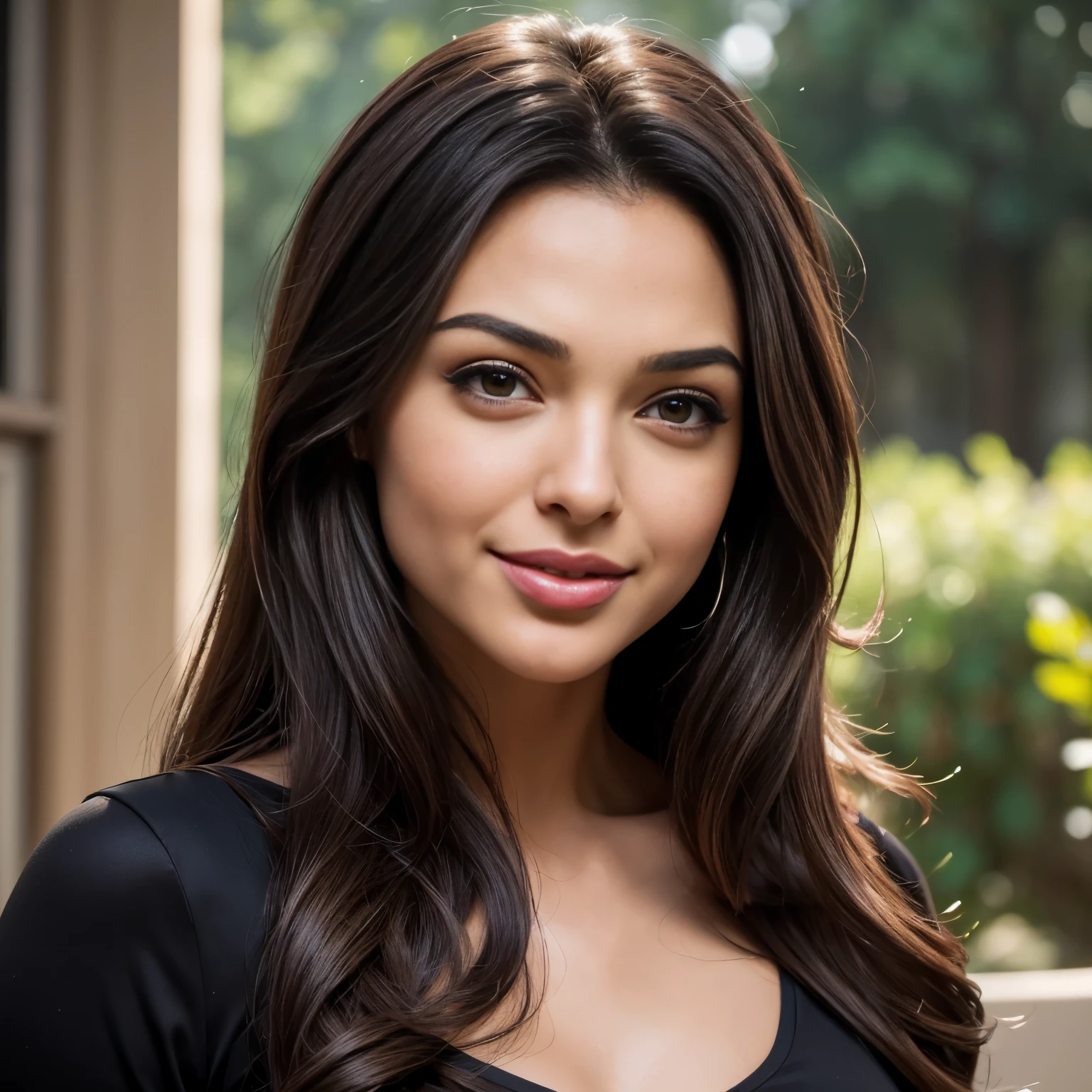 ((Masterpiece)), ((Realistic)), 8k, (headshot), (looking_at_viewer), (Beautiful+attractive+{clean skin}+feminine+((lovely))+((motherly))+(smiling)+(friendly)+(nerd:0.8)+{soft skin}+{soft body}), {28 years}, {clean skin}, {tanned:1.1 skin}, (oval face shape), (Gal Gadot:0.2 face shape), {straight hair}, (((dark brown hair))), (small forehead), (small Victoria Justice:0.2 forehead), (small eyebrows), (small (round eyebrows)), {Aishwarya Rai:0.2 eyebrows}, flirting (((brown eyes))), flirting ((almond eyes)), {flirting Eva Longoria:0.3 eyes}, (((small broad eyes))), ((low profile nose)), (thin nose-bridge nose), (thin nose-tip nose), (thin nostril nose), ((perfect nose)), {thin Aishwarya Rai:0.3 nose}, {big Ana de Armas:0.2 cheeks}, (big round cheeks), {big beautiful cheeks}, {deep dimpless cheeks}, (big feminine cheeks), {big cute cheeks}, {beautiful mouth}, {feminine mouth}, {small red lips}, {small beautiful lips}, {small feminine lips}, {small Aishwarya Rai:0.1 lips}, (rounded jaw), (small jaw), {Carmen Villalobos:0.2 jaw}, {beautiful jaw}, {feminine jaw}, ((broad jaw)), (arched chin), (small chin), {Carmen Villalobos:0.2 chin}, {175cm body}, {Gal Gadot:0.2 body}, {beautiful body}, {feminine body}, {soft mombod:0.8}, ((wearing a tight shirt-dress))