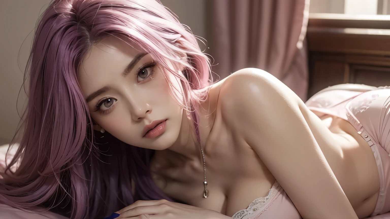 (Beautiful model appearing in Japanese clothing commercial, Beautiful long silver mesh hair swaying in the wind), (alone), ((face is 80% beauty and elegance, 20% pretty and cute:1.5)), (Her roots are in Eastern Europe and Asia), clear eyes, (fine eyes, light brown eyes, bright pupils), double eyelid, (Slightly thick and sexy lips:1.2), Super detailed and incredibly high resolution silver long Kimono, Highly detailed facial texture, impressive body shape, Curvaceous and very attractive woman, (The color of the long kimono is 95% pink and 5% lapis lazuli:1.5), High resolution RAW color photography professional photography, BREAK ultra high-resolution textures, High resolution body rendering, Big eyes, an unparalleled masterpiece, incredible high resolution, Super detailed, stunning ceramic skin, BREAK (Made with plenty of Rinpa silver.、琳派風のShiny Red Long-sleeved Kimonoを着ています。.), (The main color is Rinpa'shiny red.), (丁寧に作られた日本の古典的なShiny Red Long-sleeved Kimono), ((The embroidery pattern is a Japanese painting style of lapis lazuli birds, cloud, Mountain, river, and flowers)), (A lapis lazuli obi that matches this kimono), ((Delicate and elegant embroidery、Shiny Red Long-sleeved Kimono)), (The background is sparkling silver diamond dust emitted from the moon,Cherry tree:1.5) BREAK ((highest quality, 8K)), sharp focus:1.2, (layer cut, big:1.2), (beautiful woman with perfect figure:1.4), (Beautifully shaped breasts:1.3), thin waist, (correct hand shape:1.5), (full body shot | Rear view)