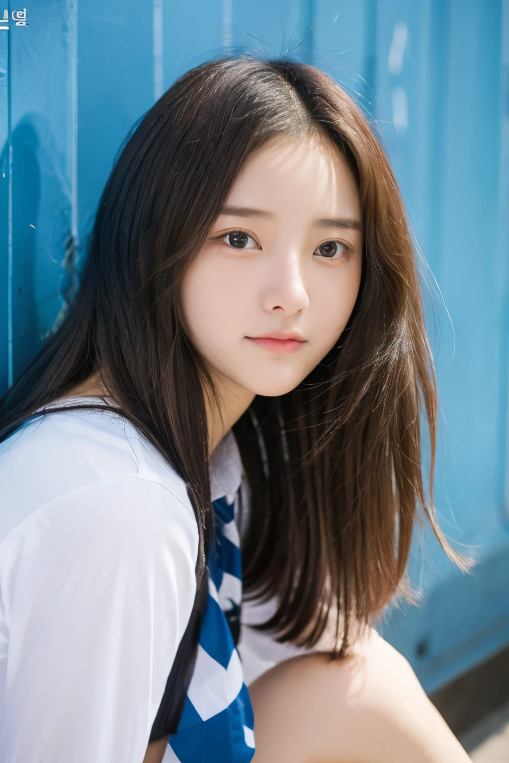 student girl korean cute face model studio photo double