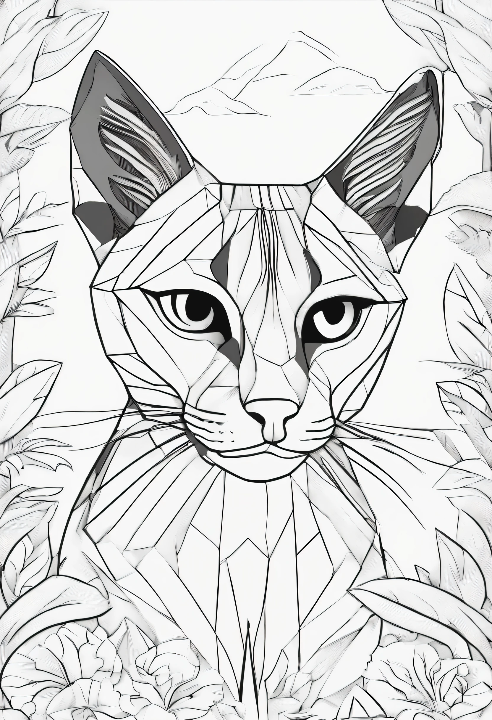 Create a stress-free coloring page featuring the majestic Abyssinian cat breed. The style should be cartoonish, with thick lines for easy coloring and no pre-existing colors. Illustrate the Abyssinian cat in a lively and alert pose, highlighting its sleek coat and distinctive ticked fur pattern.
Surround the cat with a simple background, utilizing a completely white backdrop to allow children to focus on the coloring experience. Add subtle elements that reflect the Abyssinian cat's playful and intelligent nature, such as a dangling feather toy or a climbing tree branch.
Ensure there is ample space for children to unleash their creativity while coloring the Abyssinian cat with their preferred colors. This coloring page aims to provide a relaxing and enjoyable activity, offering young artists a stress-free opportunity to bring the captivating Abyssinian cat to life.