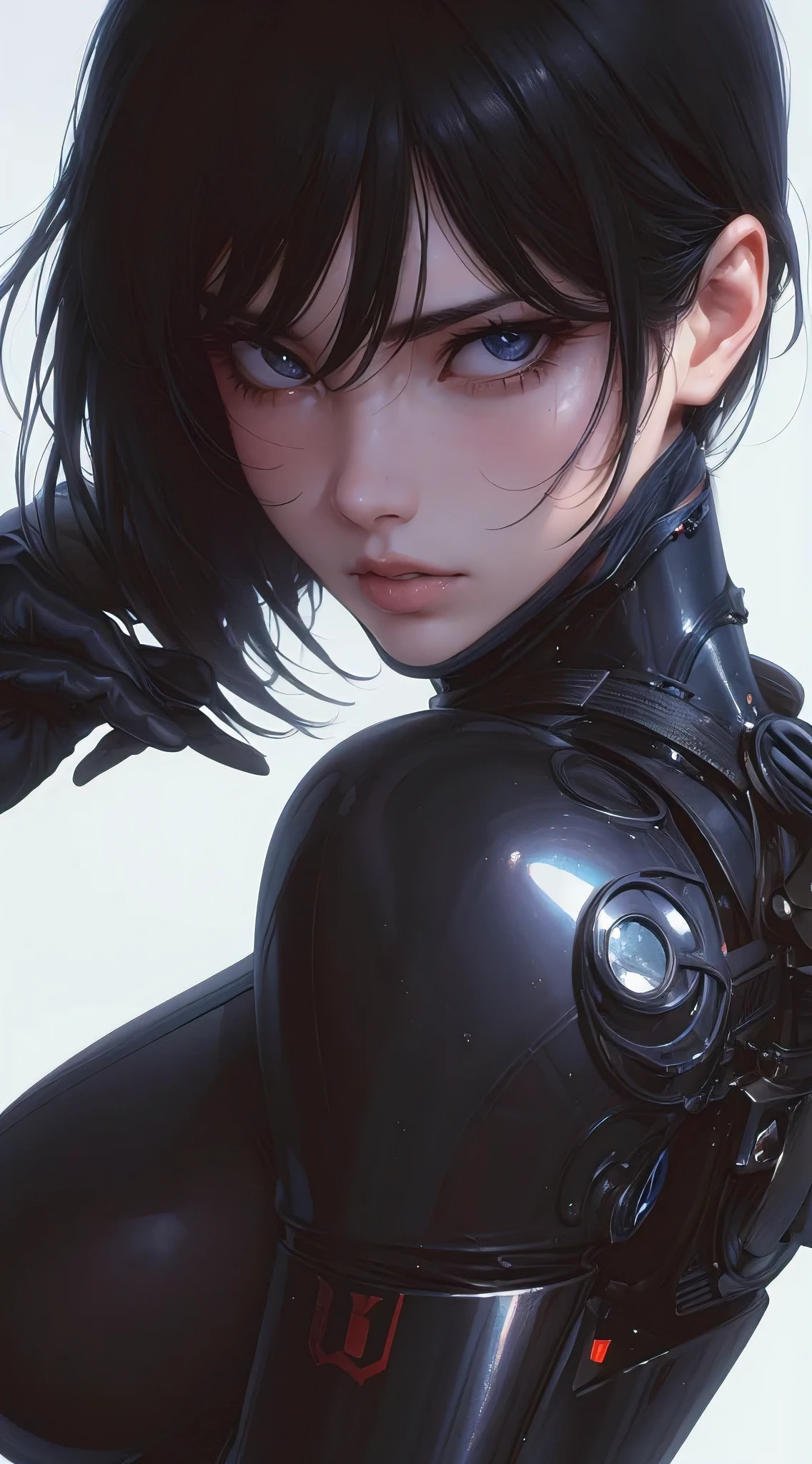 (masterpiece, best quality, ultra-detailed, photorealistic, hdr, 8k), perfect body, large breasts, slim waist, wide hips, thick thighs, big gorgeous eyes, luscious lips, anime realism by artgerm and donato giancola