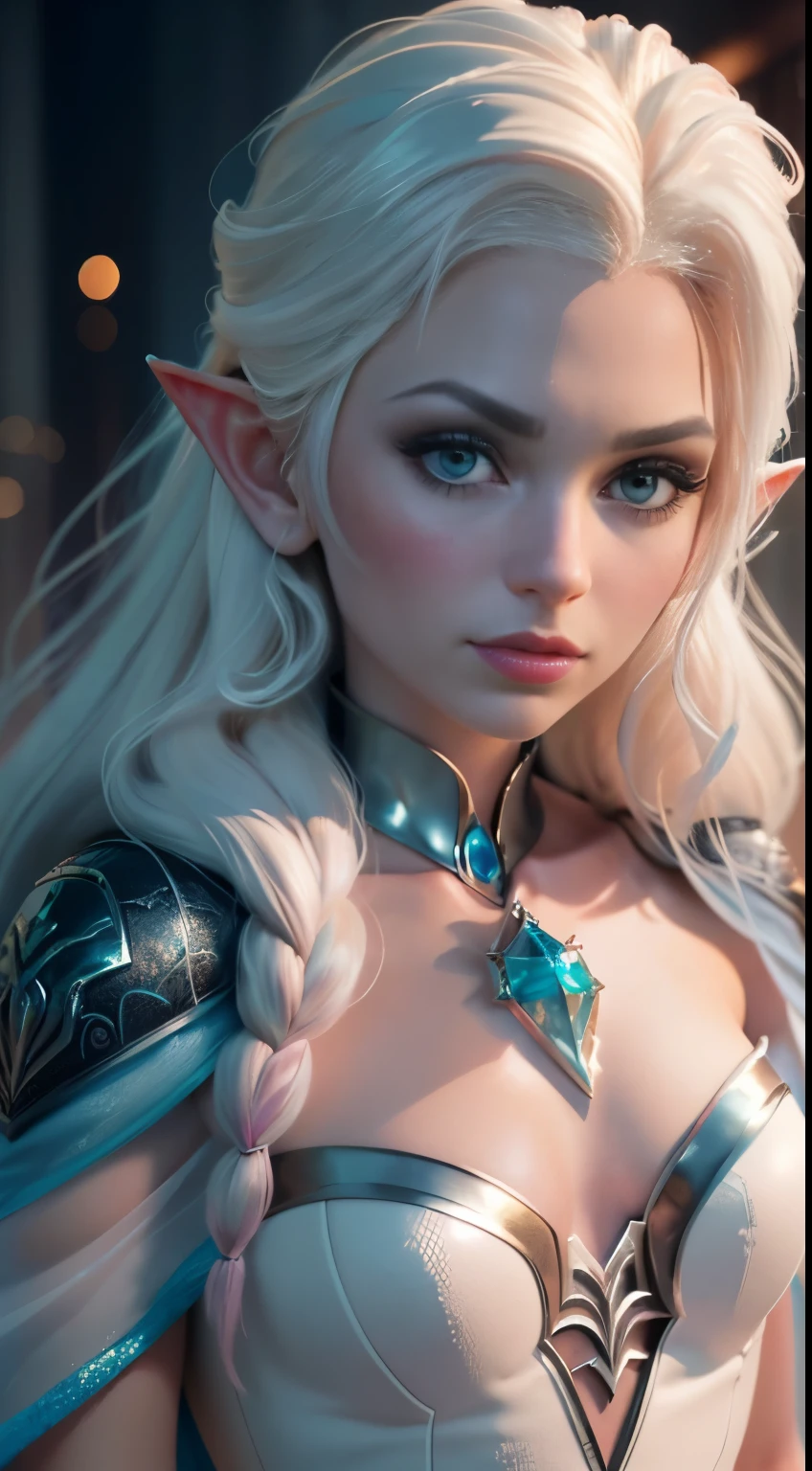 Elfgirl (rose quartz SU-Elsa frozen Disney mezclando modelos .) (ultra FUSIÓN de cabello blanco y rosado) Highly detailed CG unity 8k wallpaper, style shot, complex, high detail, dramatic, highest quality movie still image, very detailed, masterpiece, best quality, character design, Elsa, Elsa from Frozen,Diamante Rosado fusión (( Dark style)), realistic ultra-detailed rendering style, natural light, sharp character design, (hard focus, 8k), (((natural skin texture))), 8k textures, soft cinematic lighting, adobe lightroom, dark room, hdr, Sophisticated, Elegant, Rich Detail, Sharp Focuilm Look) )), Soothing Tones, Detail Frenzy, Intricate Detail, Super Detail, Low Contrast, Soft Film Lighting, Dull Colors, Exposure Blending, HDR, Fade, 35mm, f/1.4, ISO64, f16, 25 sec.