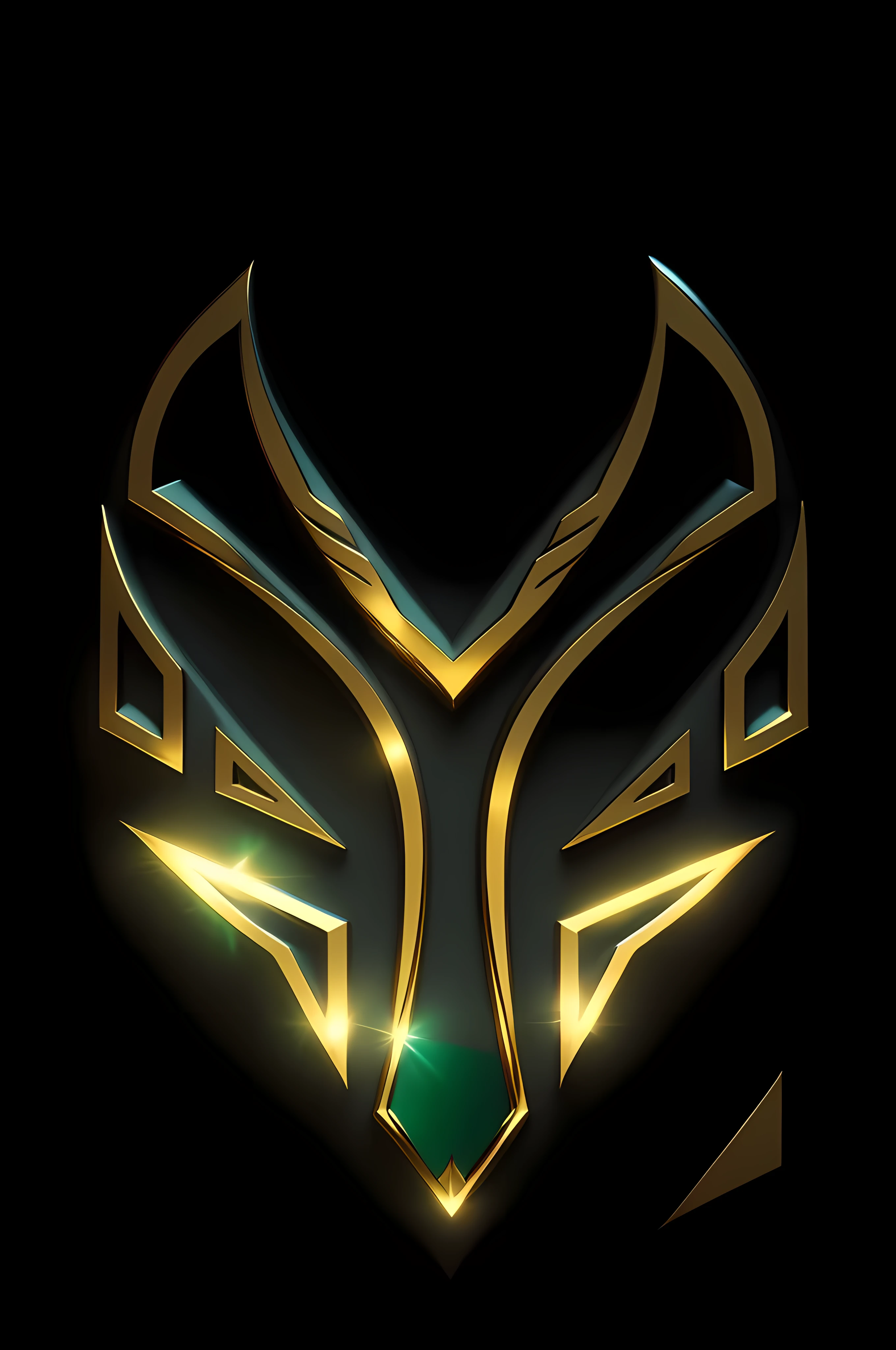um close de um logotipo preto e dourado em um fundo preto, LETRA Y design, detalhes de ouro, com tons surreais, cores magica, detalhes bem definidos ((8k)), realismo 1:5