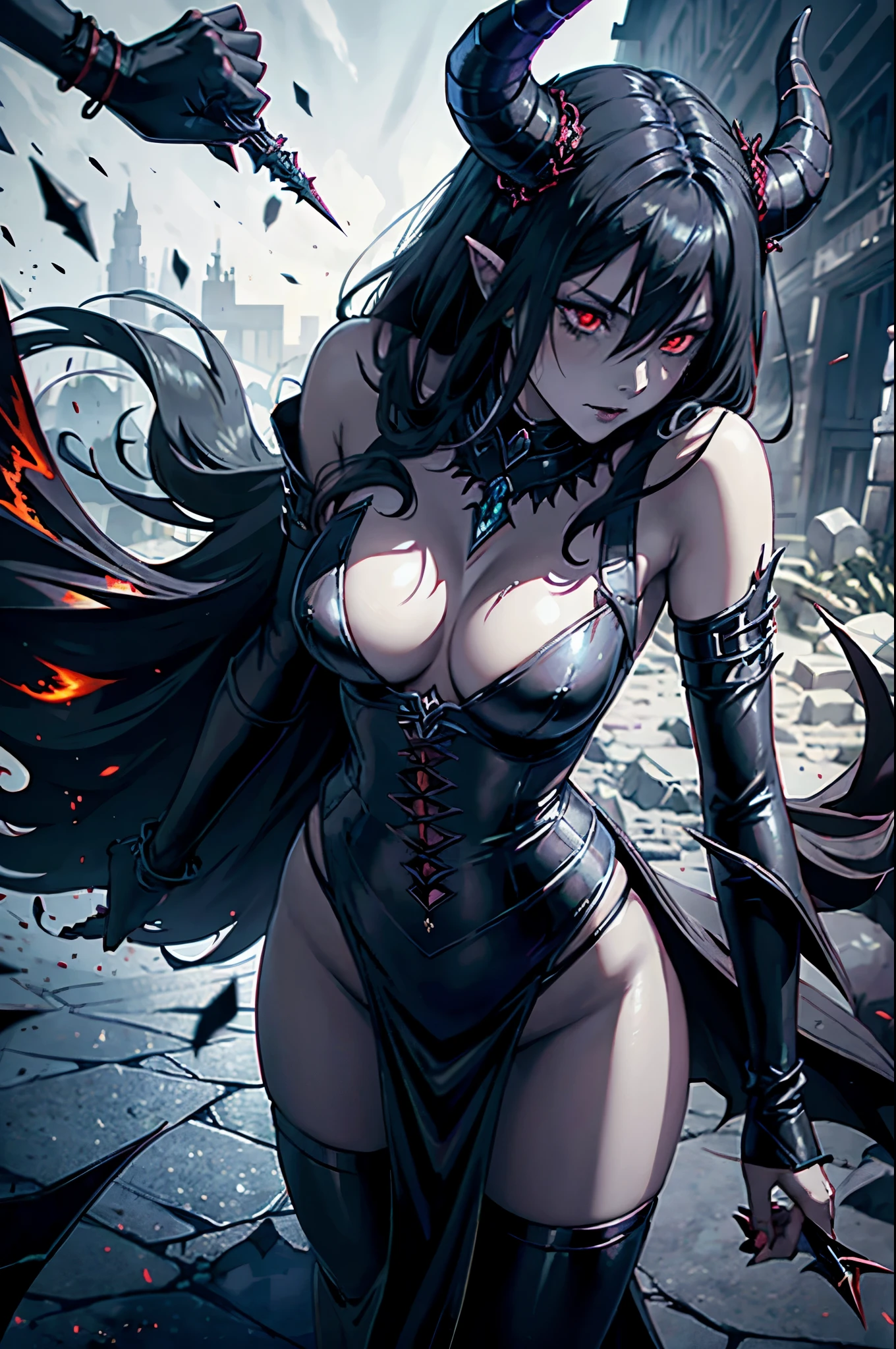 demonic woman with horns and red eyes, succubus, beautiful succubus, beautiful elegant demon queen, demoness, succubus, medieval, dark fantasy style art, queen of darkness, queen of hell, dark fantasy art, in style of dark fantasy art, queen of the underworld, fantasy dark art, cinematic, sfx, dark powers, volumetric lighthting, masterpiece, goddess of death, goth armor, phone wallpaper
