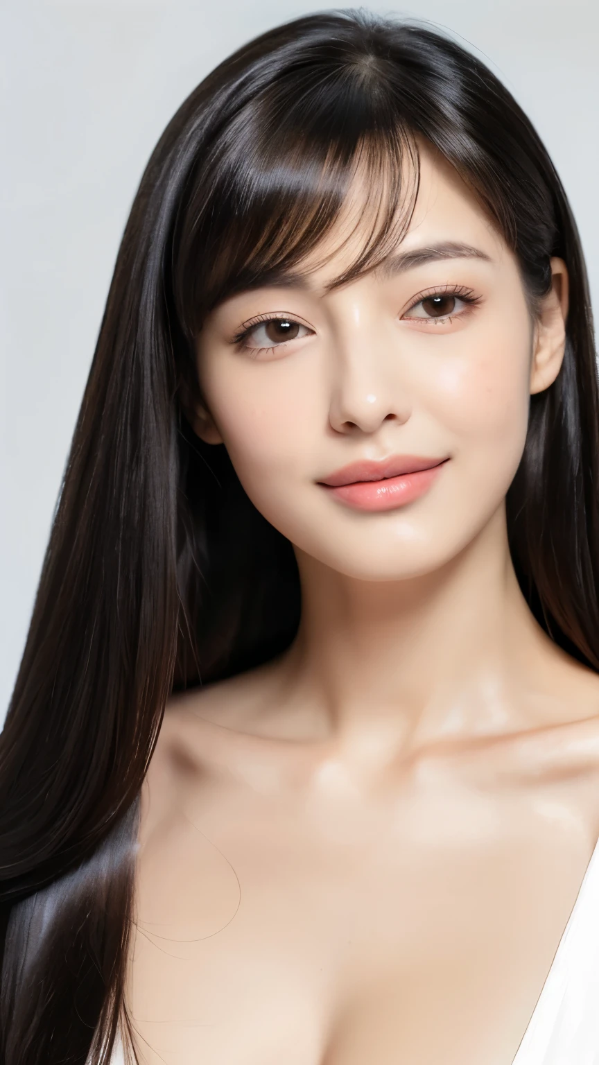 korean woman、goddess、perfect body、charming、Length of skin and fabric、small mouth、Fine lip texture、detailed eye texture、narrow eyeball、Long eyelashes、Double eyelids、breast closeup、Fully wrapped around the chest、Full cup design bra、Full cup bra、smile、15 degree direction of viewing the camera、hotel bed、8ก、Highest picture quality、Masterpiece、high definition: 1.2、Photo of a beautiful woman on a feminine and elegant style theme.、Light set、soft dress、Women's dresses、elegant dress、Light blue dress、draped cloth、wide waist、Upper body in a Light set、elegant dress、Chiffon dress、Dress、Dress (random background,In casinos,VIP casino room, Modern Casino Console, Modern Slot Machines )