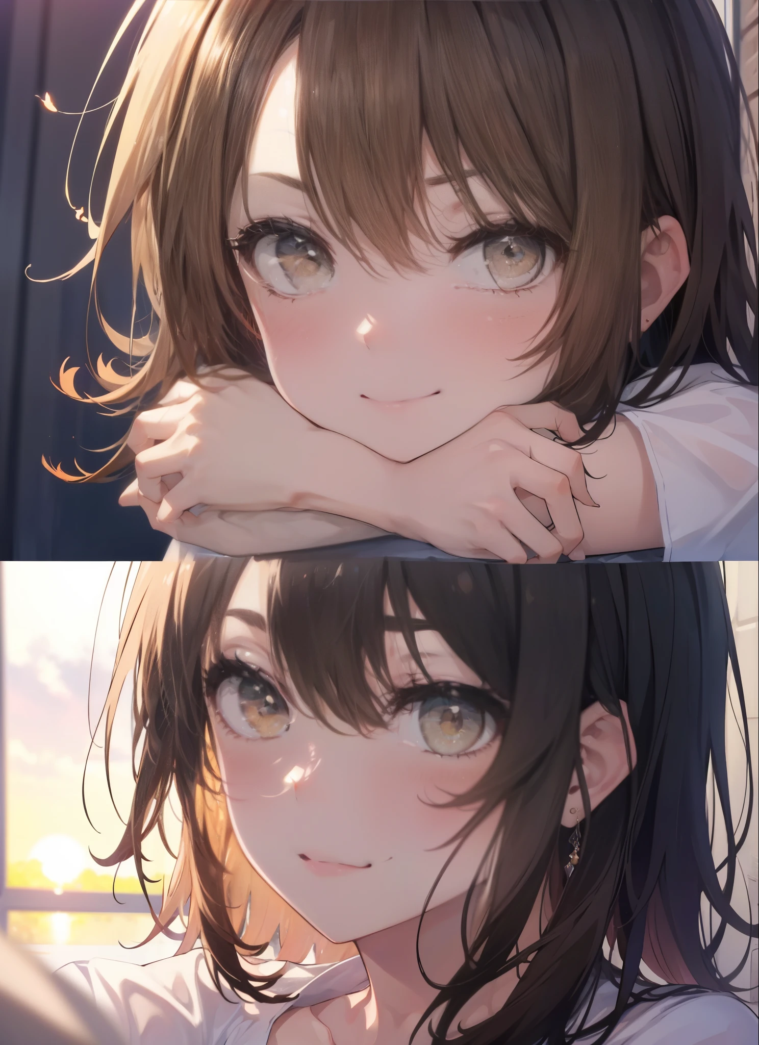 irohaisshiki, Isshiki Iroha, long hair, brown hair, (brown eyes:1.5), smile,A girl sleeping with her eyes closed，sleep,white t-shirt,black underwear,barefoot,smile，Bedroom，light goes out， Covered with a blanket， windows，Romantic Sunrise，extreme light,whole body,(huge laugh:1.1)、(open your mouth:1.1)、(wide open eyes:1.2)、glare of the sun,sleeping in bed,night,sleeping with head on pillow,sleeping on my back in bed,whole body,
destroy indoors, Bedroom
壊す (masterpiece:1.2), highest quality, High resolution, unity 8k wallpaper, (shape:0.8), (beautiful and detailed eyes:1.6), highly detailed face, perfect lighting, Very detailed CG, (perfect hands, perfect ???????),