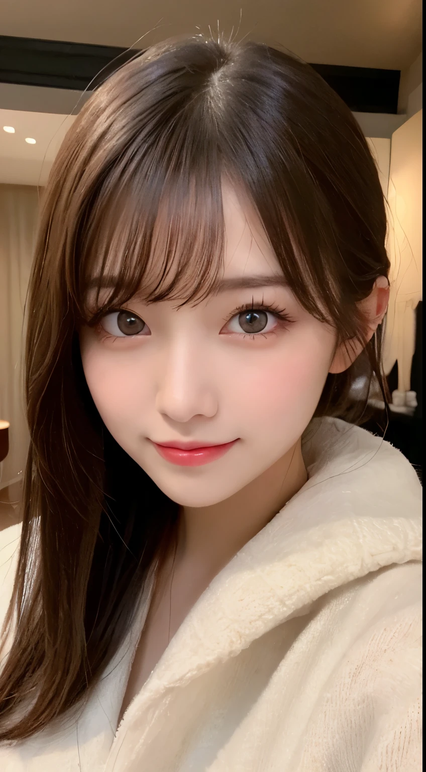 table top, highest quality, shape, Super detailed, finely, High resolution, 8k wallpaper, 完璧なダイナミックな構shape, beautiful and detailed eyes, medium hair, small breasts, natural color lip, random sexy pose,smile,20 year old girl、midnight、beautiful and detailed face、perfect and beautiful face,Big eyes、RAW photo、Expressing feminine poses with your whole body、beautiful and detailed eyes、small face、beautiful duplex、slim face and style,luxury brand mink coat(inside:black winter dress)、beautiful golden ratio face,twin ponytail hair
