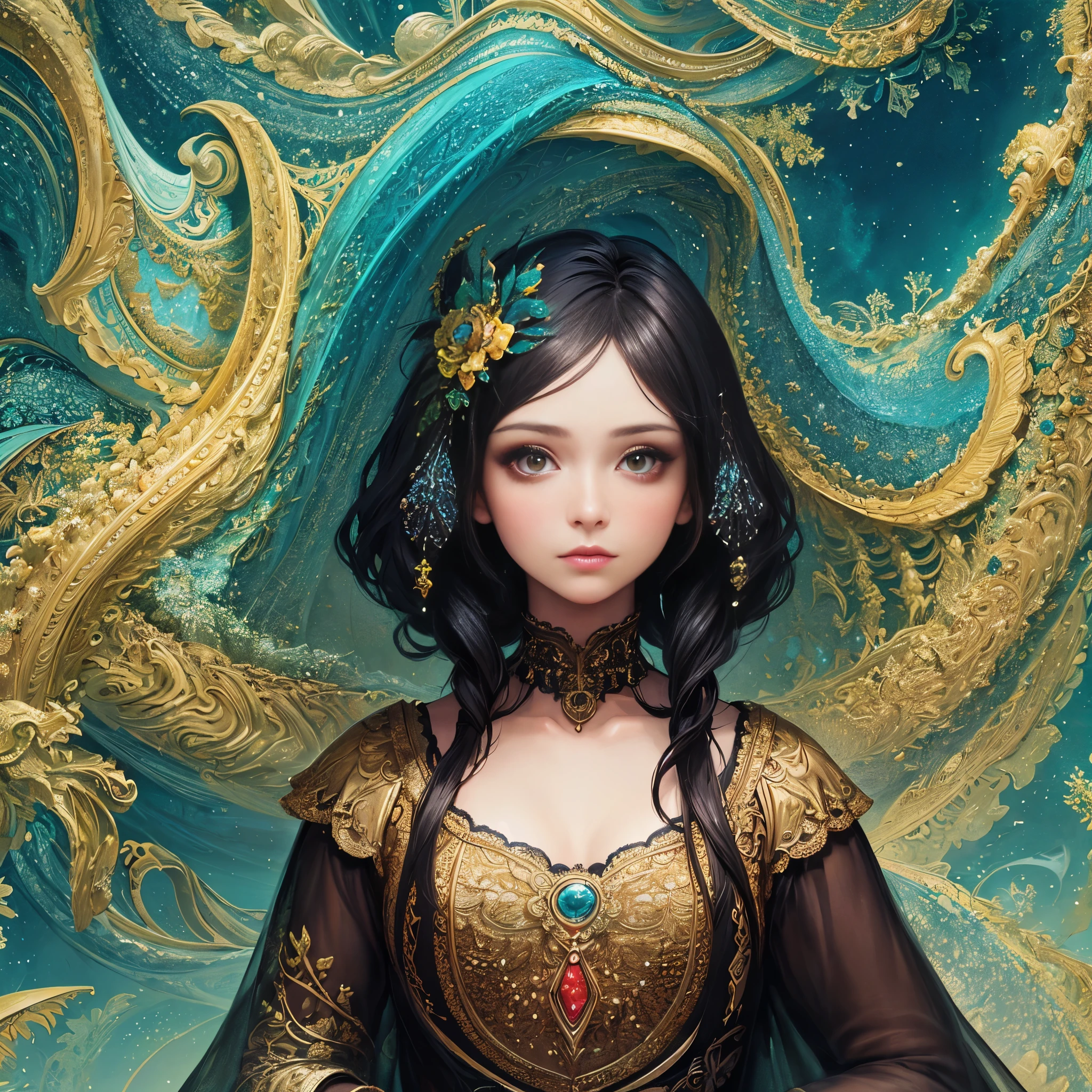 (masterpiece, highest quality, highest quality, official art, beautiful and aesthetic:1.2), (1 girl), very detailed,(fractal art:1.3),colorful,most detailed