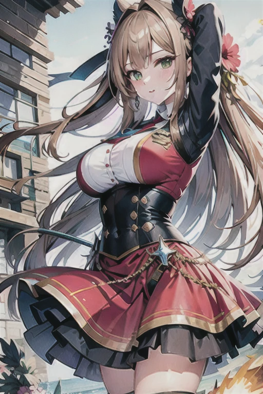 1girl,bangs,bare tree,black hair,blue eyes,braid,branch,breasts,cape,closed mouth,coral,dress,earrings,fireworks,fish,flower,full body,gloves,hair flower,hair ornament,holding,jewelry,long hair,long sleeves,looking at viewer,own hands together,purple eyes,red dress,red skirt,snow,snowflakes,snowing,solo,spider lily,standing,tree,underwater,winter

Style:** I have a style** of high-definition official artwork and highly detailed exquisite fan art that trends on Art Station and Pixiv. **We are referring to the key art of Kushart Klenz, feminine style, anime style like Fay Knight, Kanna Hashimoto style, and Miho Yoshioka style**. Also, **realistic anime 2.5D style and realistic anime girl style **image quality uses **golden ratio 1.2 and drawing board 1.3** and aims for **absurdres, top quality, realistic, hyper realistic, ultra detailed illustrations**. Ultra high resolution, large file size, **64K creating beautiful masterpieces**. Faces are in high definition and lighting is flawless. Resolution is 8K, Ultra High Resolution: 1.2, High Resolution (HD, 4K, 8K, 16K, etc. can be selected). Color bit depth is 24 and 48 bits.　
