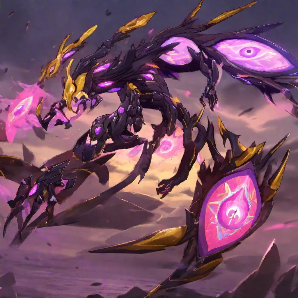 (masterpiece, best quality, render:1.2), (eldritch being: 0.121), [Hand in air| Flying dragon], [Cyclops eye |Palm with sharp claws| Mono eye | Sharp claws],floating hand, [dragon wings| array of eyes: 0.2], dark violet hand, hand with claws, hand with 4 small hands with claws, long snake body, eyes fly in air, flying hand have sharp claws, golden claws, (Eyes on spine:1.2), pink eyes, (darkness aura, transforming into his final form, a close up of a purple and black dragon with a glowing eye: 0.8), purple glowing core in armor, long golden fingers, (eyes on wings: 1.35), black armor, creature in black armor, Snake, snake wriggles, creepy snake, snake in black armor, gold ring around neck, worm, (giant slim worm), flying worm, black worm, (stone skin: 1.2), [Feather | Cat eye], Long eye in steel black eyehole, ((Three huge eyes on the back)), Three spikes on the lower jaw, (((A lot of eyes are hanging in the air))), ((Pink eyes, yellow iris eyes, black pupil)), long slim legs, long slim hands, eyes on shoulders, eyes on legs, (Narrow pupil), The clawed paw, faceless, Schematic eye, sharp corners, 3D render, monster