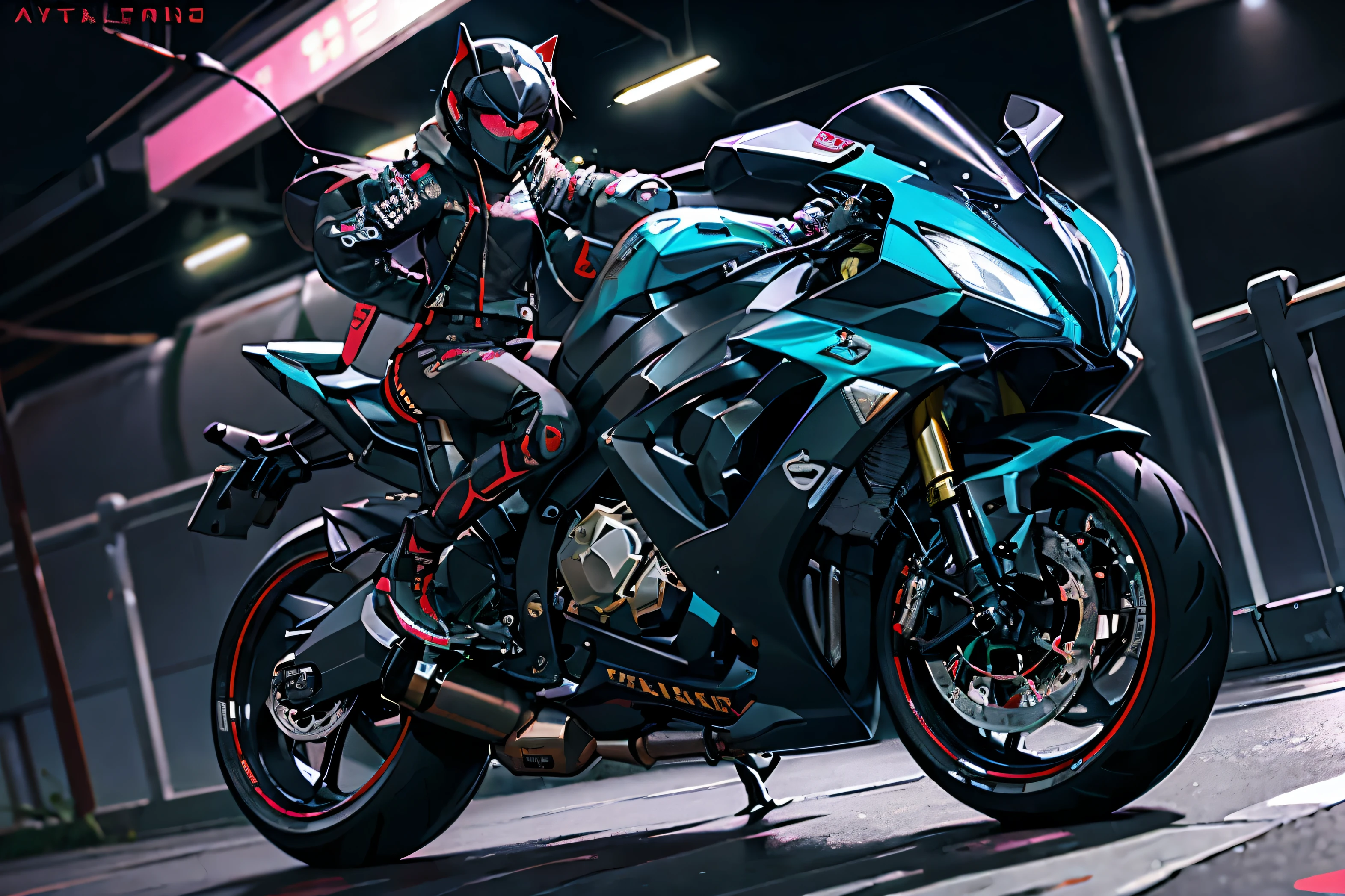 teenage, motorcycle, cyber punk