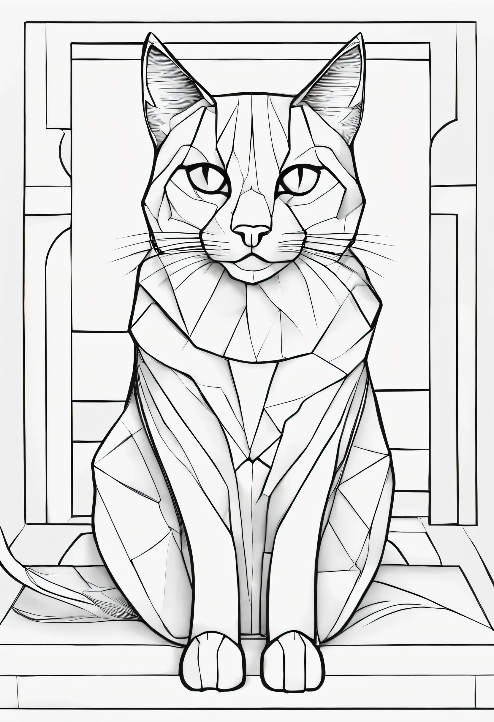 Create a stress-free coloring page featuring the unique Manx cat breed. O estilo deve ser cartunesco, with thick lines for easy coloring and no pre-existing colors. Ilustre o gato Manx em uma pose divertida e curiosa, highlighting its distinctive tailless or short tail appearance and rounded features.

Cerque o gato com um fundo simples, utilizing a completely white background to allow children to focus on the coloring experience. Add subtle elements that reflect the Manx cat&#39;s adventurous and friendly nature, like a ball of yarn or a cozy cushion.

Make sure there is ample space for children to get creative while coloring the Manx cat in their favorite colors.. This coloring page aims to provide a calming and fun activity, oferecendo aos jovens artistas uma oportunidade sem estresse de dar vida ao encantador gato Manx.