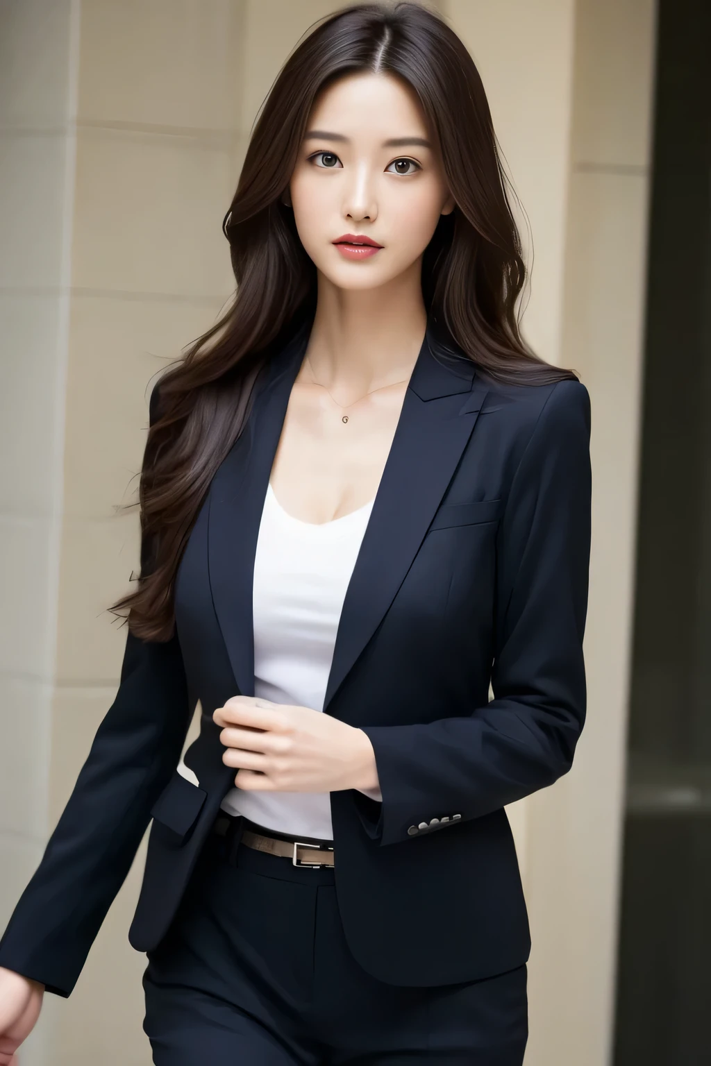 A tall and slender beauty、beauty of suit、big breasts、undershirt、cool beauty、career woman、beauty of japan、modeled、