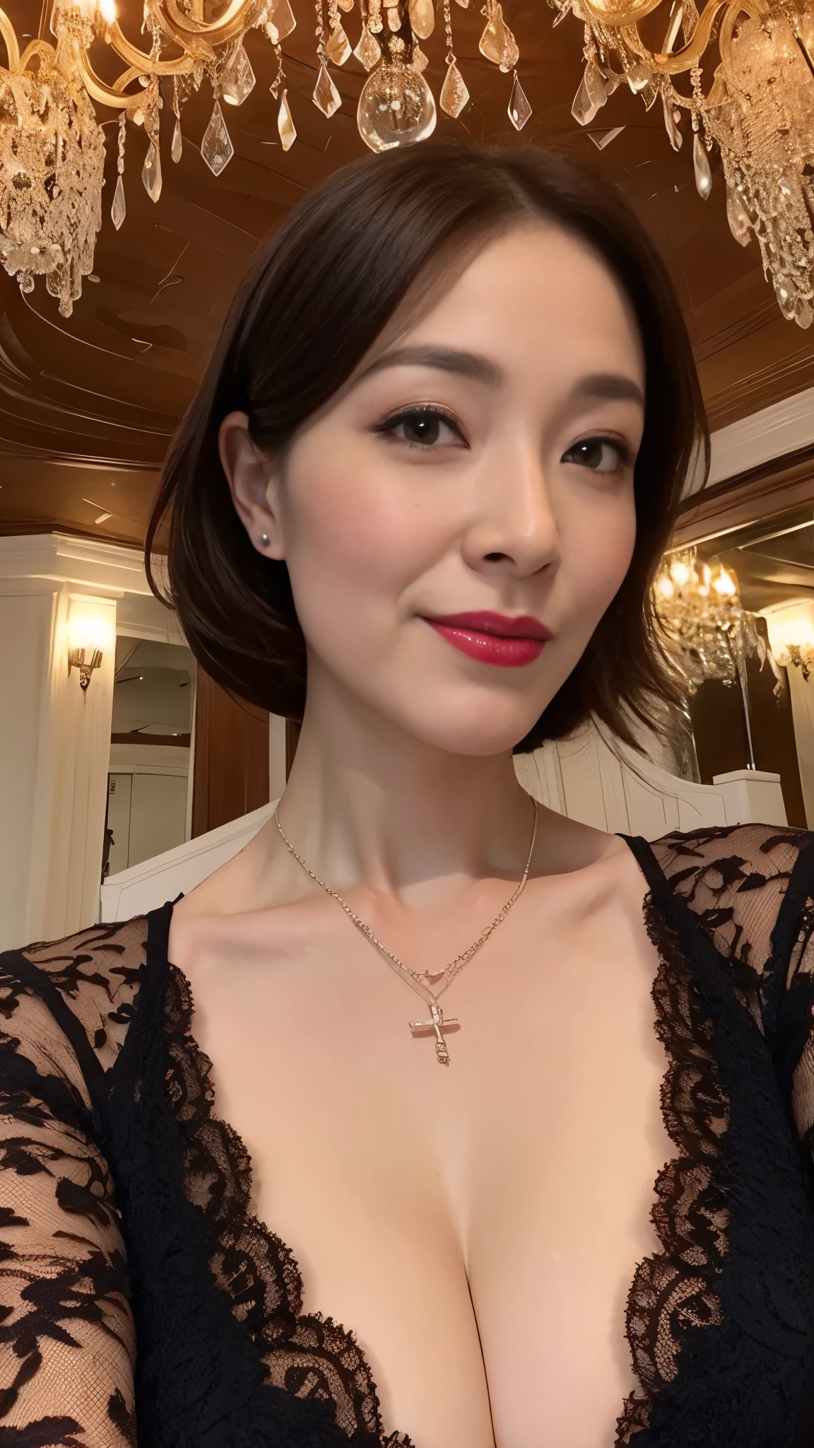 masterpiece,best quality, (1 milf), ((close up:1)), ((cross arms)), glare, white blouse, Clothes with big Cleavage View, double eyelid, eyelash, lip gloss, (smile:1), ((close eyes:0.85)), ((open mouth:1, point to own chest:1)), ((Looking at Viewer)), RAW, (from above:0.2), ((nobody)), office,