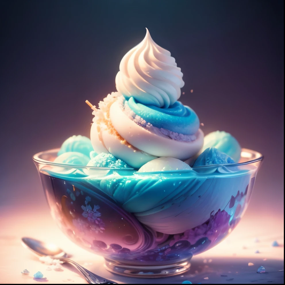 ultra-detailed, award-winning, ice cream fantasy, a world made of ice cream, vibrant colors, magical lighting, dreamy atmosphere, delicious melting textures, tempting flavors, mouthwatering treats, whimsical decorations, joyful children, sweet summer memories