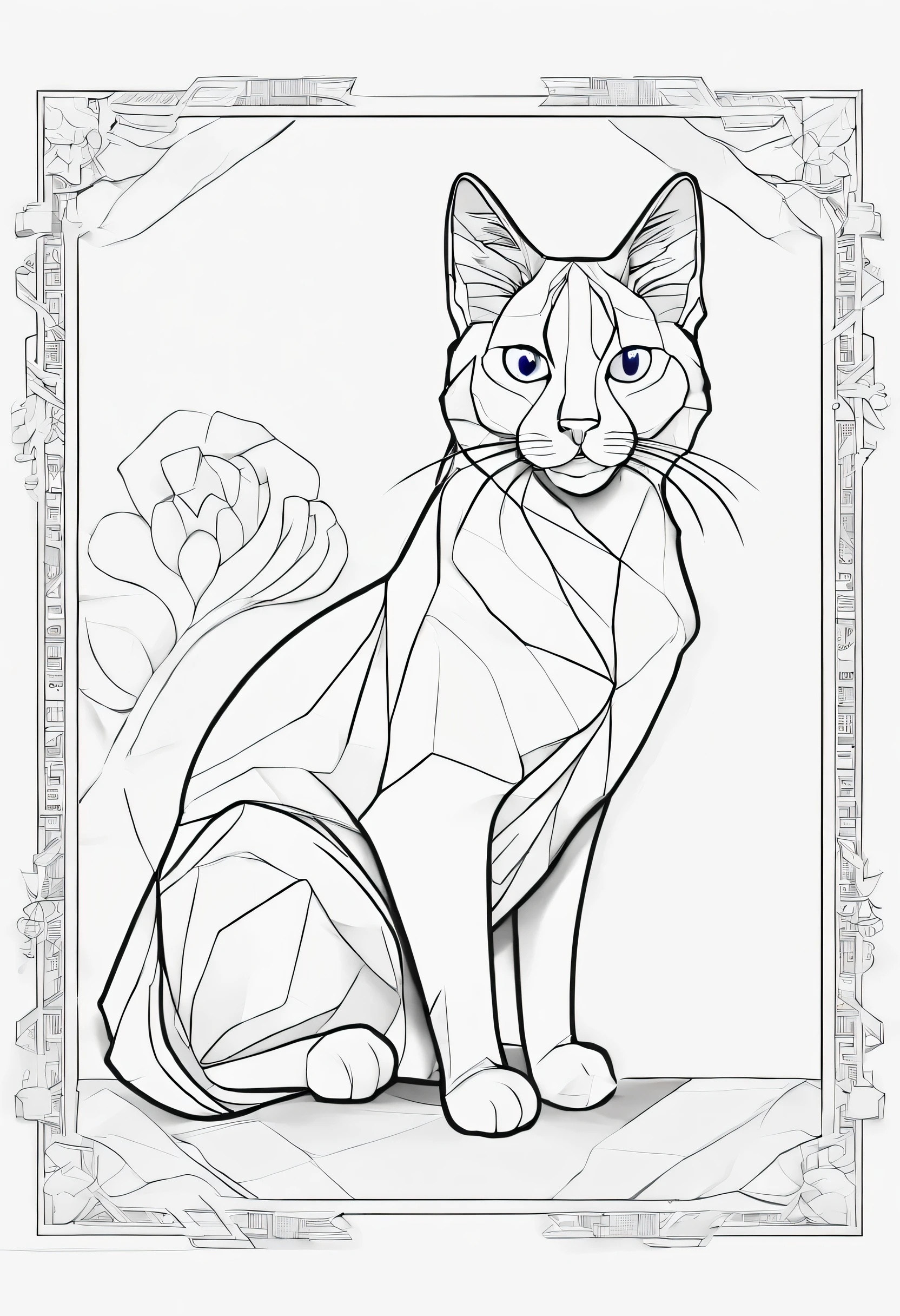 Create a stress-free coloring page with the captivating Turkish Van cat breed. O estilo deve ser cartunesco, with thick lines for easy coloring and no pre-existing colors. Illustrate the Turkish Van cat in a playful and adventurous pose, destacando sua pelagem semilonga, distinct color patterns, e olhos marcantes.
Cerque o gato com um fundo simples, utilizing a completely white background to allow children to focus on the coloring experience. Add subtle elements that reflect the Turkish Van cat's active and energetic nature, like a fish or a jet of water.
Make sure there is ample space for kids to get creative while coloring the Turkish Van cat in their favorite colors.. This coloring page aims to provide a calming and fun activity, oferecendo aos jovens artistas uma oportunidade sem estresse de dar vida ao cativante gato Van Turco.