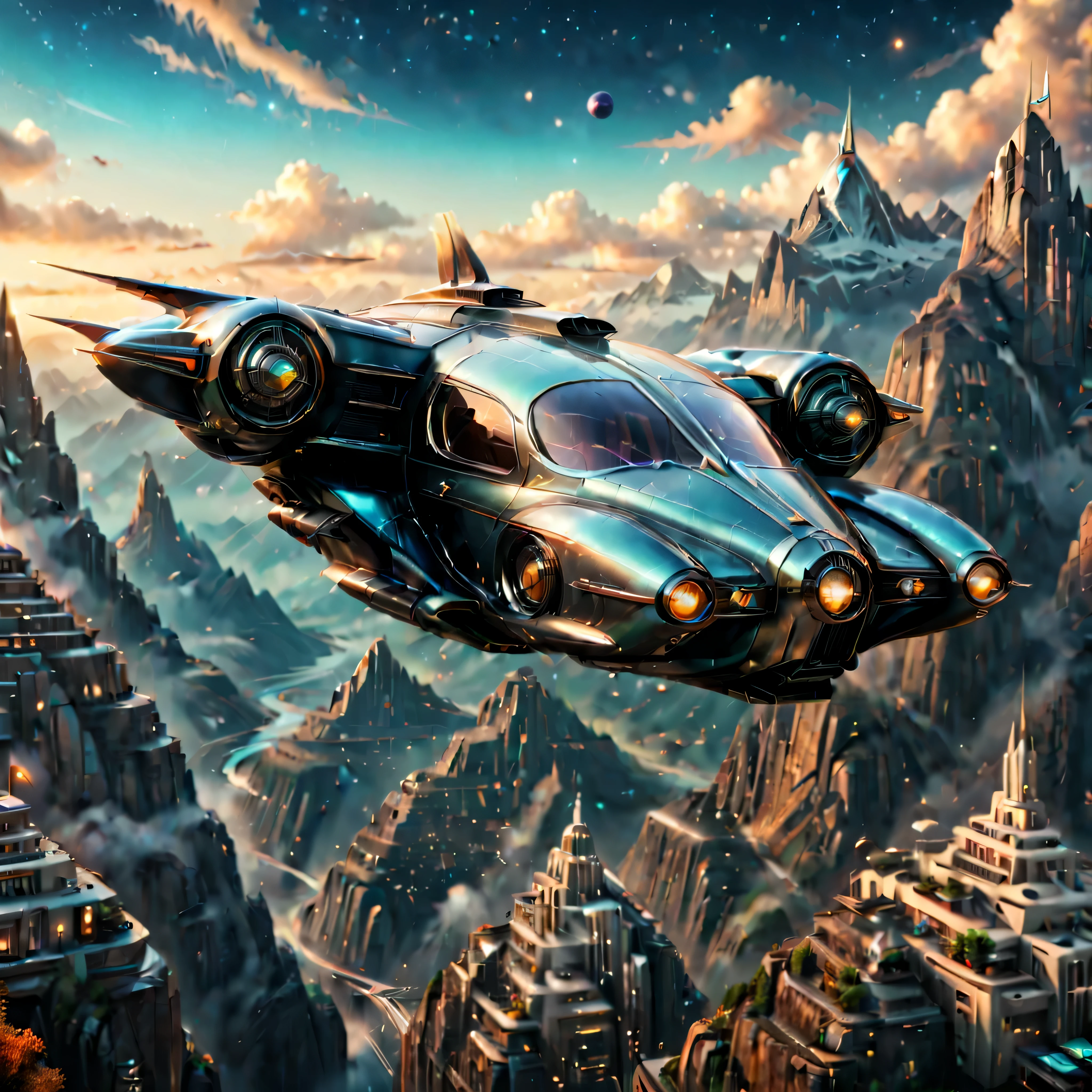 art deco style flying car, art deco style science fiction, background is vast mountain

(best quality,4k,8k,highres,masterpiece:1.2),ultra-detailed,(realistic,photorealistic,photo-realistic:1.37),HDR,UHD,studio lighting,ultra-fine painting,sharp focus,physically-based rendering,extreme detail description,professional,vivid colors,bokeh.