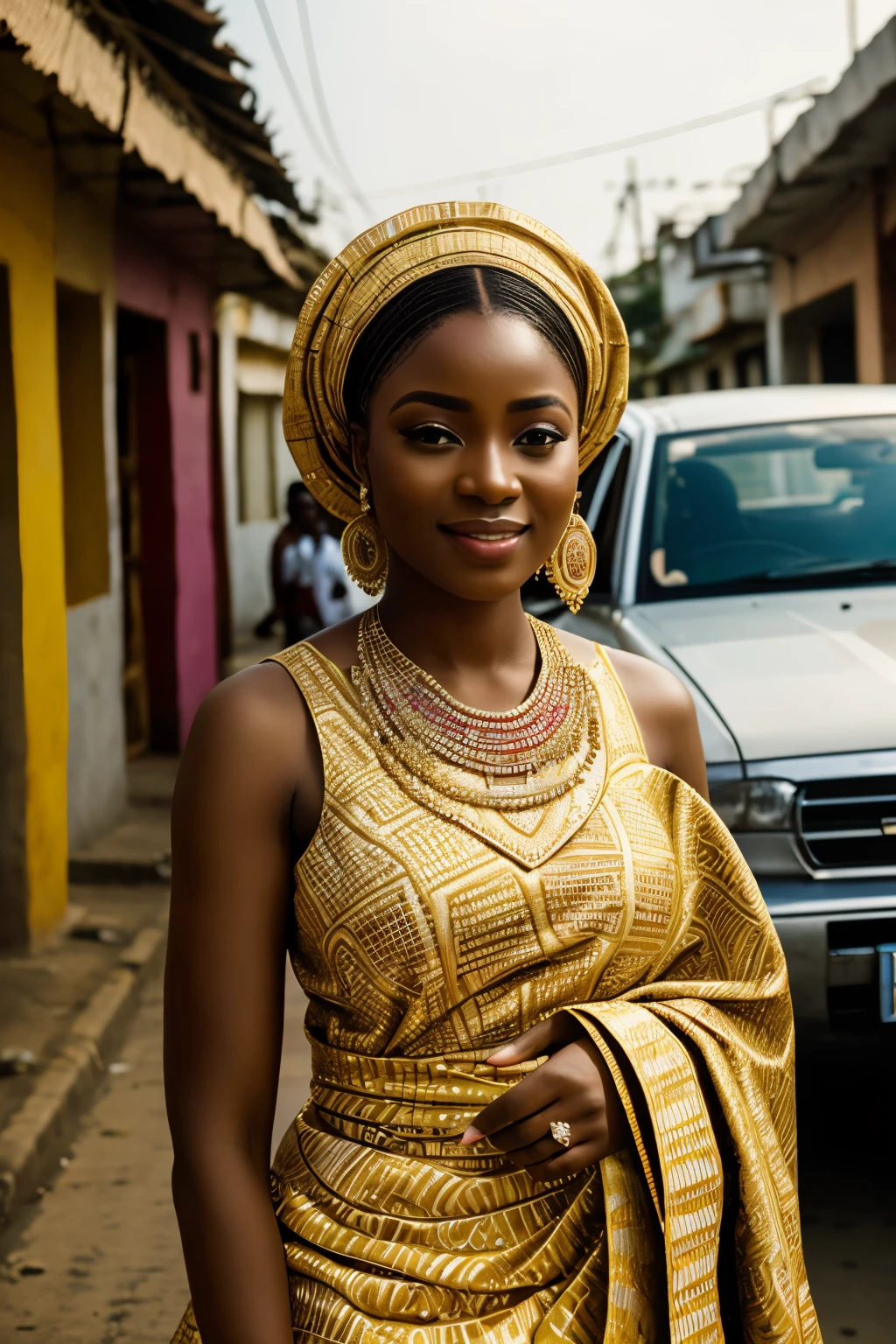 Femme d'Ethni Bambara Malienne très belle avec un beau regard une taille de guépe qui se promène pourtant des vêtements à la couleur du Mali