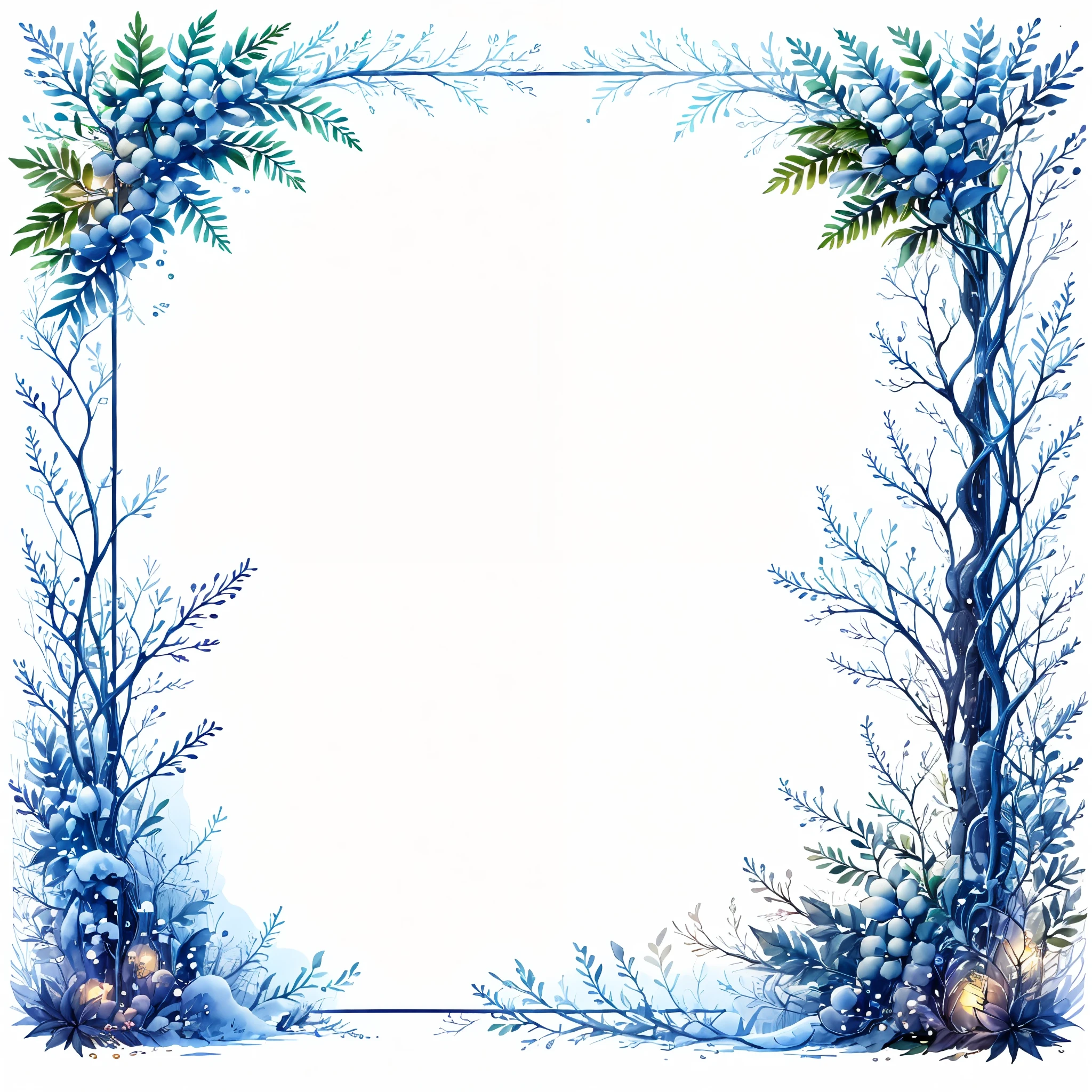 Winter Frame,bamboo,bare tree,branch,flower,in tree,ivy,leaf,leaf background,lily of the valley,morning glory,no humans,palm leaf,palm tree,plant,potted plant,seaweed,simple background,snow,tanabata,tanzaku,tree,vines,white background,winter,wisteria,blank middle