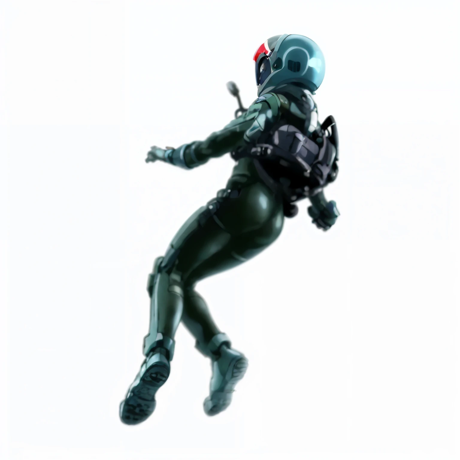 alone,
Nora Polyanski,1 girl,
space helmet helmet,
pilot suit,cockpit,back view