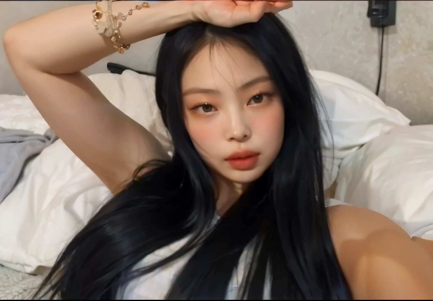 Jennie Kim with long black hair posing for a picture, ulzzang, wan adorable korean face, korean girl, Jennie from blackpink, profile pic, cruel korean goth girl, portrait of Jennie of blackpink, Jennie of blackpink, Jennie Kim, young cute wan asian face, beautiful south korean woman, young adorable korean face, she has a cute face