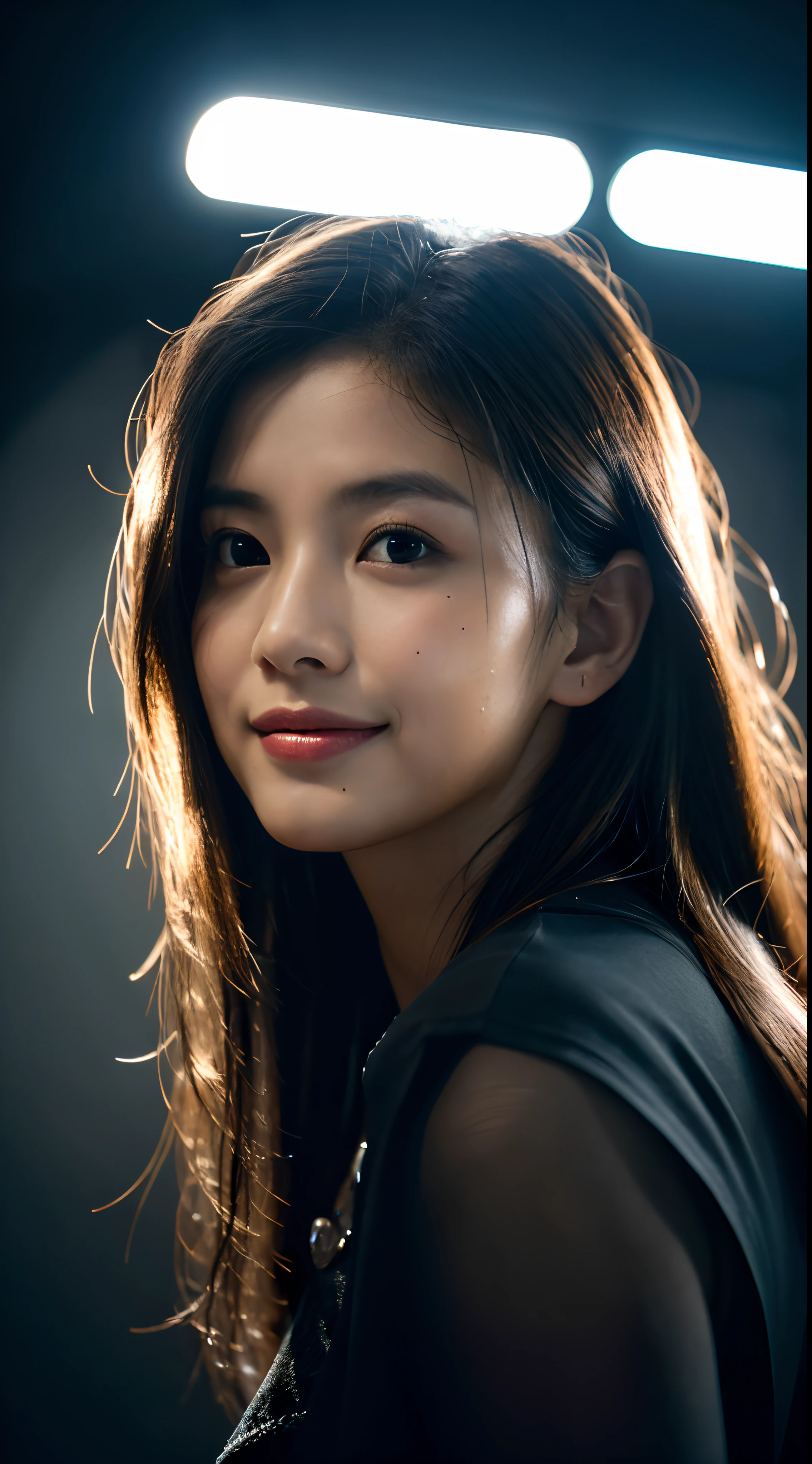 mais alta qualidade, realistic epic, ((in the pitch black escuroness :1.4)), ((retrato:1.5)),(fundo: escuro ) alto contraste ,imagem gloriosa, menor luxo, lighting Face, She's comfortable, escuro plain shirt, It looks amazing, (8K, Foto CRU, mais alta qualidade),(realistic epic:1.5), uma mulher, Face,(olhos detalhados:0.8),(looking at the camera:1.4), (mais alta qualidade), ( alto contraste, sombras profundas),detalhes intrincados,cinematographic,((pele:1.4)), (long escuro hair:1.3), cabelo longo, messy ,(hdr:1.5),detalhado, cores, Qualidade superior, ( starry sky: 1.4), obra de arte, Foto CRU (20 anos de idade, olhando para o espectador), lindo, (wearing escuro shirt,), perfeito, natural, perfeito composition, retrato, perfeito Face, sorridente expression, olhos cativantes, detalhes brilhantes, tight lips, (detalhe de pele alto),, (tonalidade azul: 0.6), (oferta: 0.8), (sangrento: 0.7), Main lighting , (luz de fundo: 0.5), medium depth of field, 5D Canon, Lente de 50 mm, f/4 aberturas, (ultra-detalhado, Detalhe Complexo), sharp focus, soft cores, 8K, Absurdo, 80mm, escuro fundo, fotografia, sorridente, pinay, filipina, medium breasts