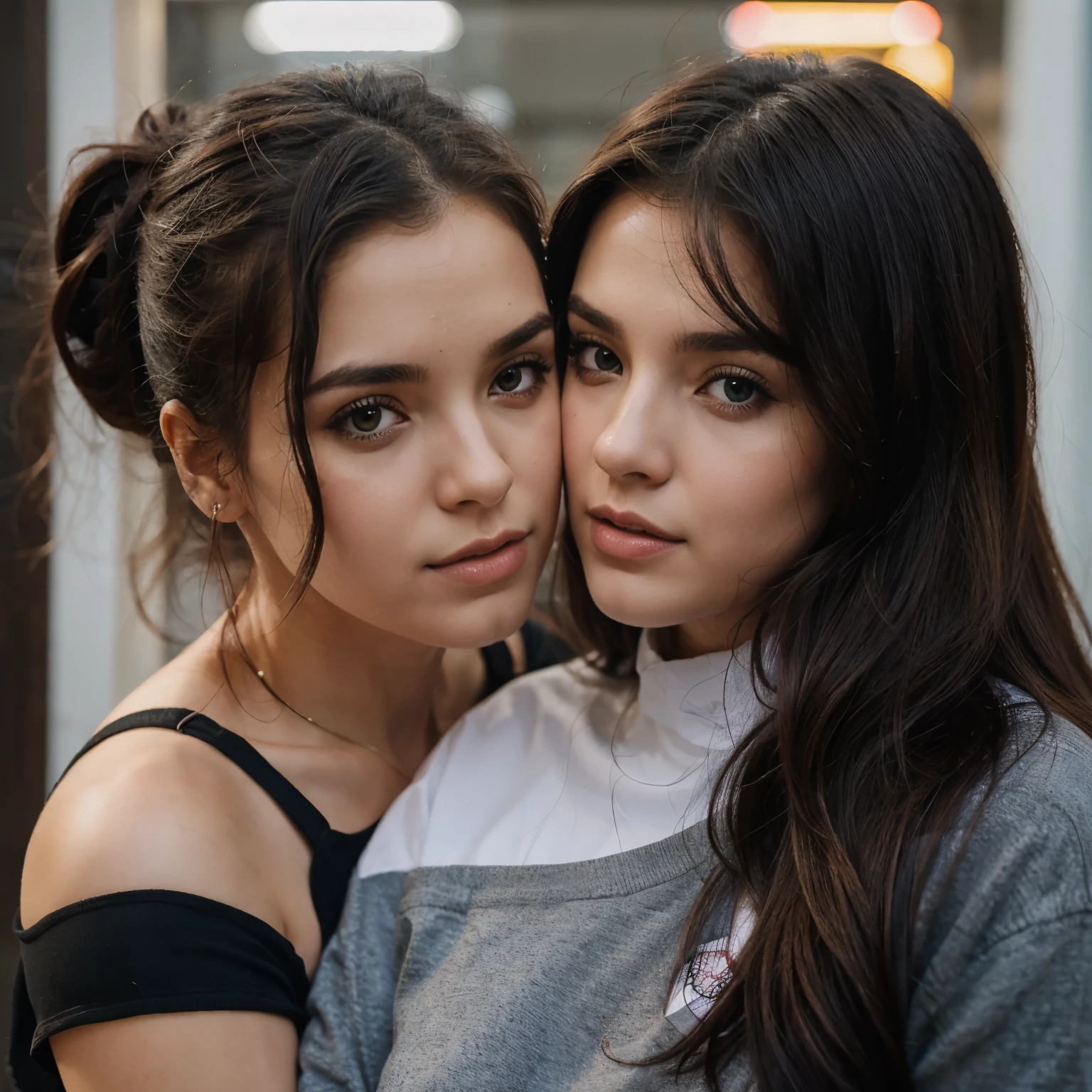 Marília Mendonça hugging Billie Eilish