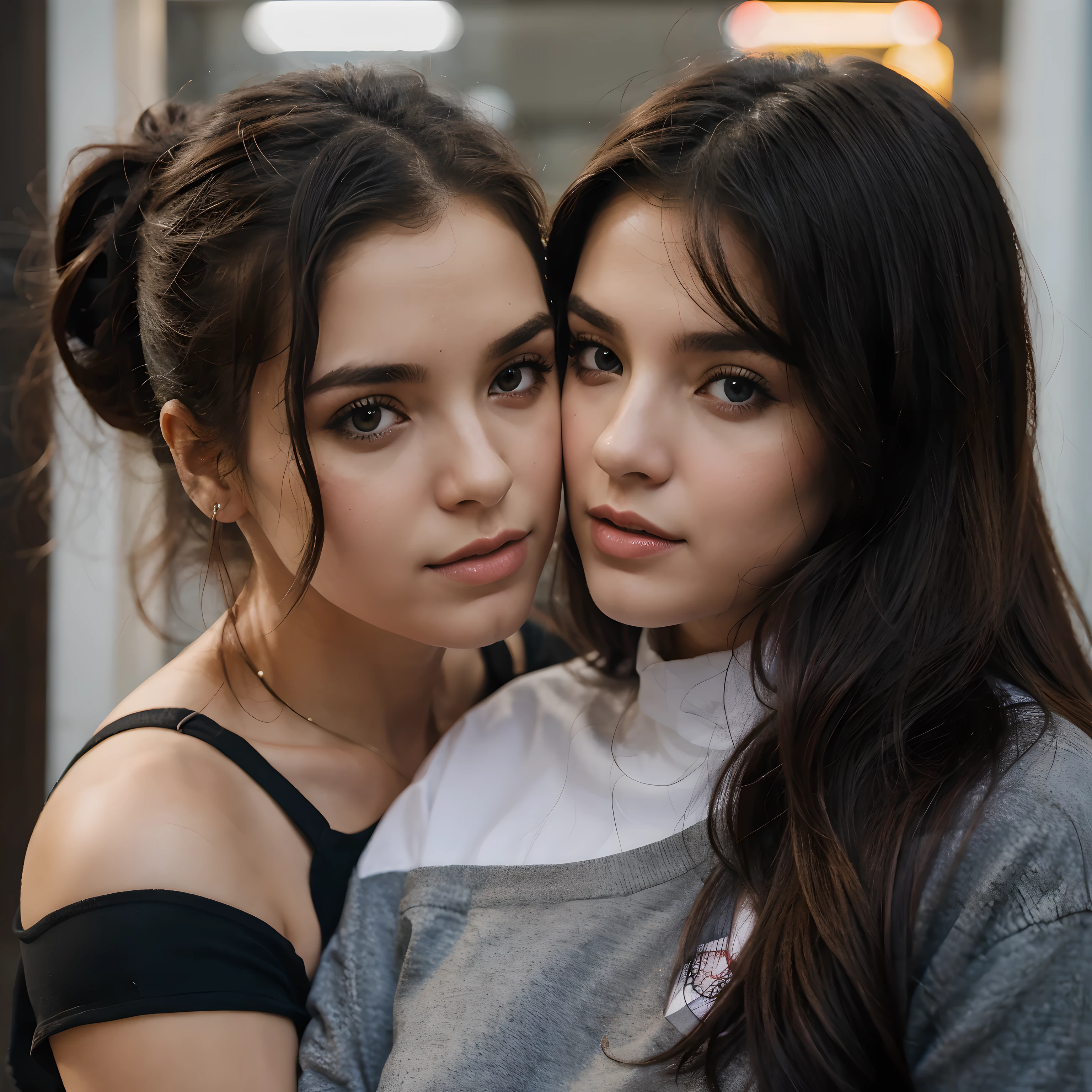 Criar uma capa de livro com o nome Brussia,com a foto de duas garotas se beijando com uma faca em suas barrigas