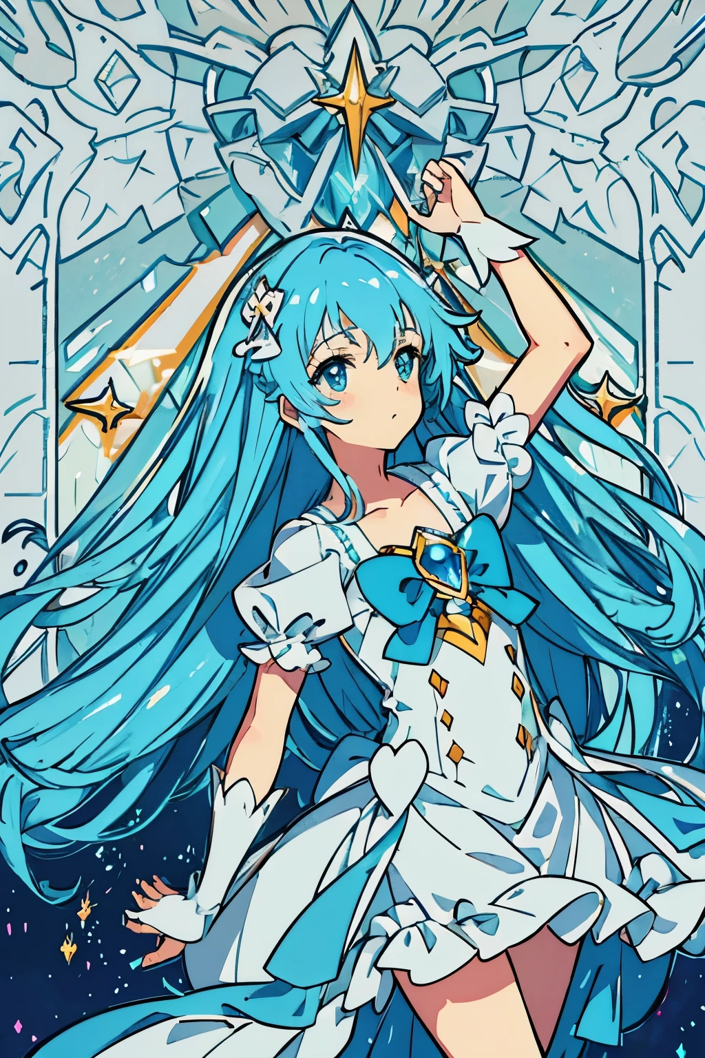 Hatsune Miku, large full breasts、A slight smile、IceMagicAI, top-quality,