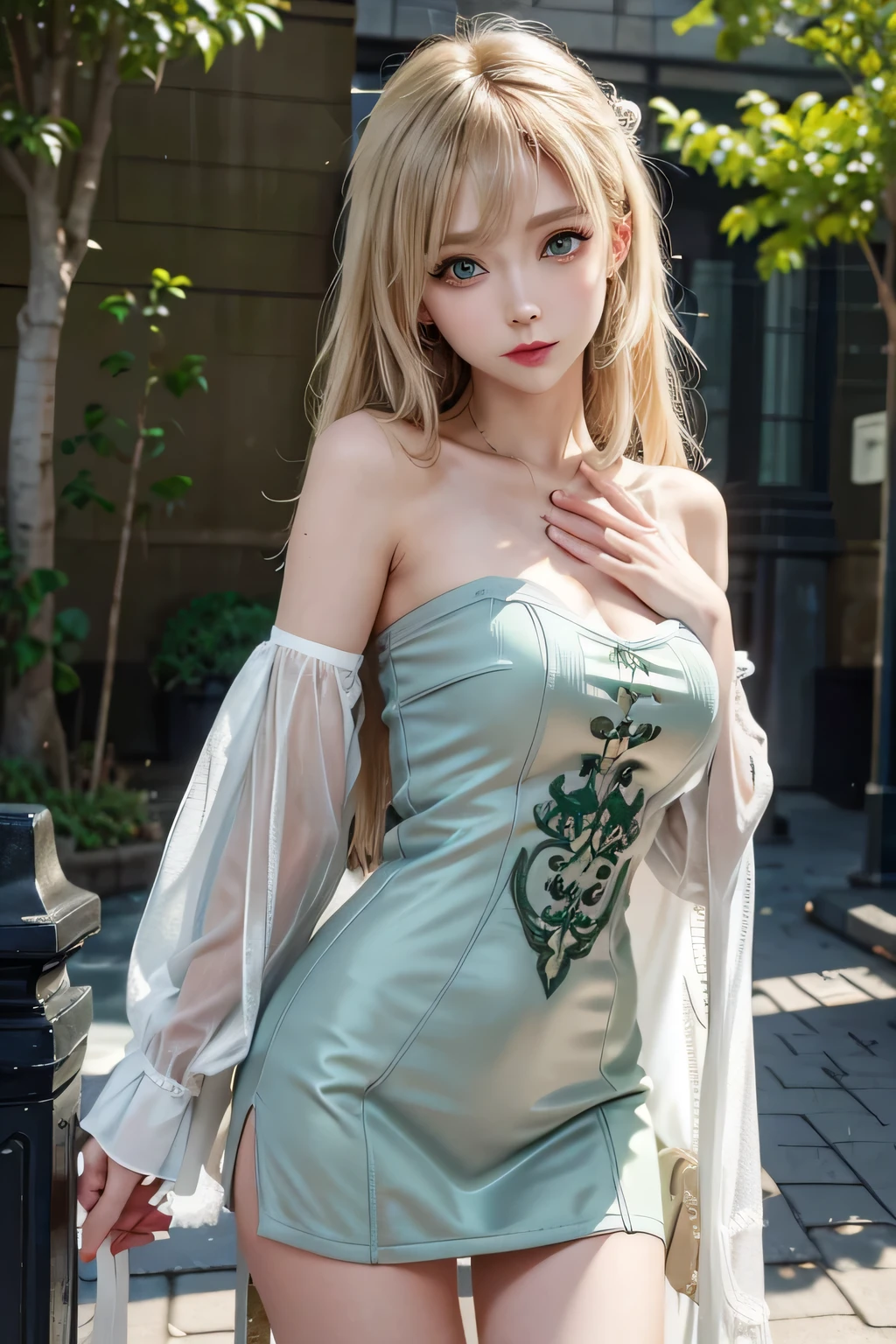 (top quality, masterpiece), 1-2 girls, intricate details, crimson dress, see-through, dresses that emphasize, dresses that emphasize buttocks, watch viewer, blush, blonde, (huge), (inflate buttocks), natural eye shadow, smooth skin, various poses, poses that emphasize buttocks, poses that emphasize, clear sunshine, detailed pupils reflecting light, (pretty girls), dark blue eyes, green places, whitening skin, pure heart, baby face, shyness, blush, NSFW,