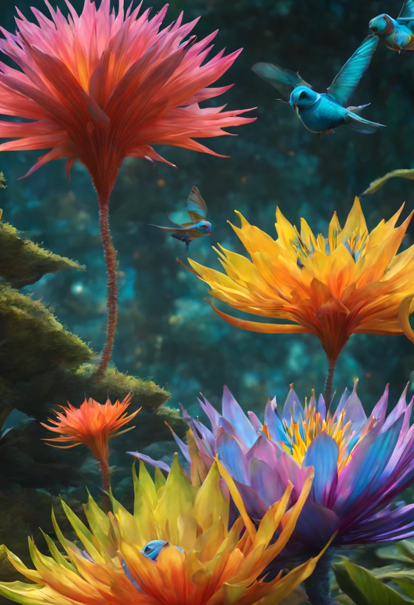 (Mejor calidad,paz maestra:1.3),(colorido hiperdetallado, hiperrealista:1.5), A cosmic garden of exotic alien flora and fauna.,perfect composition, Better exposure, (golden ratio:1.2) , 8k ,HDR, Dramatic,cinematic lighting, tendencia en Artstation,tendencia en CGsociety, Professional oil painting,inmenso detalle, pintado como un pintor profecional