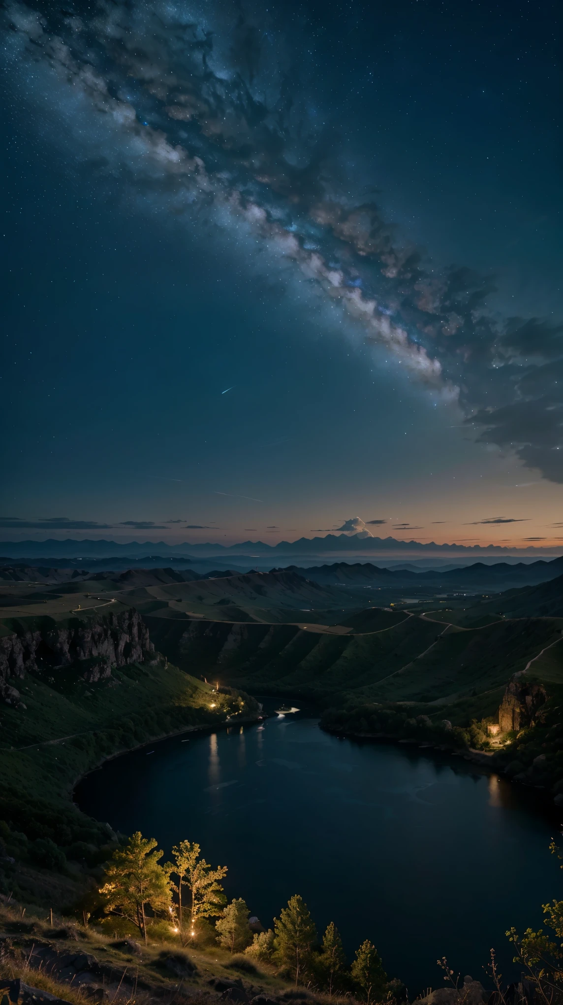 (best quality,4k,8k,highres,masterpiece:1.2),ultra-detailed,(realistic,photorealistic,photo-realistic:1.37),beautiful detailed landscape view with a stunning night sky full of stars and a beautiful full moon,amazing detailed stars,breathtaking detailed moon,breathtaking landscape with a mesmerizing night sky,serene and enchanting view of nature with a vibrant night sky,vivid colors,bokeh,stunning night sky scenery,impressive landscape with a moonlit sky,colorful and breathtaking nature vista,dreamlike scenery with an awe-inspiring night sky,artistic portrayal of a picturesque nature setting with a celestial night backdrop,gorgeous moonlit night with a majestic landscape,fantasy-like landscape featuring a majestic moonlit sky
注意:由于tag数量限制,此prompt仅为示例之一,请根据实际情况调整。