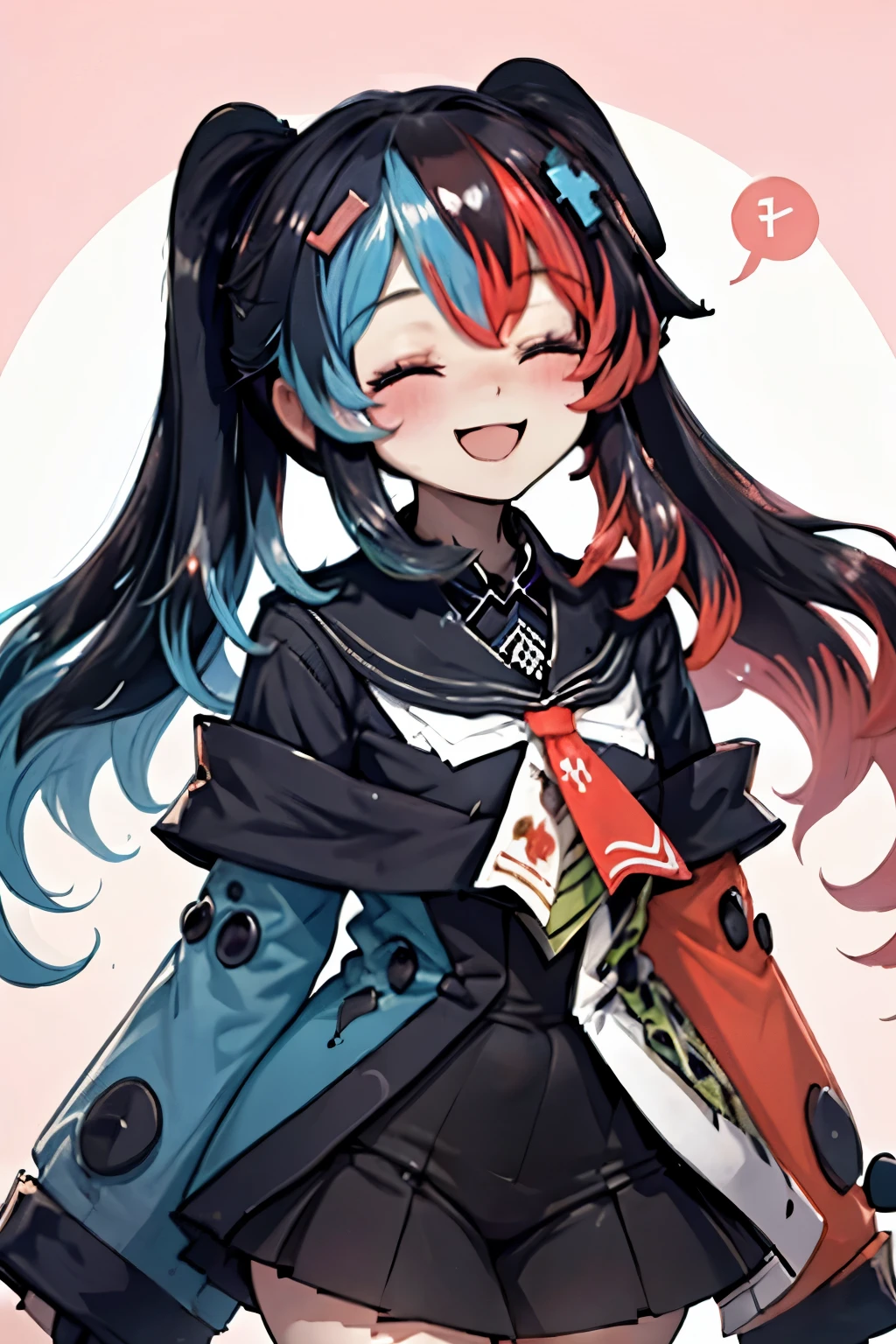 Highly detailed, High Quality, Masterpiece, beautiful, 1girl, solo, SwitchchanOutfit, (HeadpatPOV:1.5), headpat, pov, smile, bright smile, head tilt, closed eyes, happy, blush,