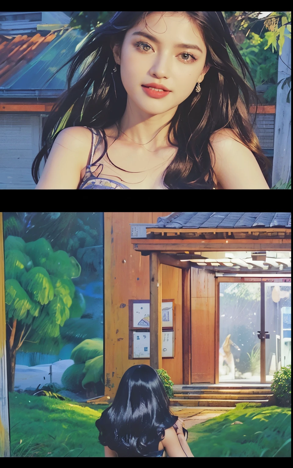 8K, maximum quality, detalhes intrincados, ultra detalhe, ultra-high resolution, obra de arte, random angle, delgado, sorriso, (inventar: 0.4), (Olhos Azuis Fofos: 1.21), olhos azuis, looking back, ((Corpo todo)), 1 garota, Sozinho, 1 garota, (( Corpo todo)), tiro de perto, , ((alto)), (((corpo em forma))), (((rosto magro))), rosto afiado, olhos afiados, (((cabelo preto, cabelo longo, )) (rosto detalhado), rosto afiado, small lips,
((Cheongsam)), rosto detalhado, peito detalhado, , peito grande, bunda detalhada, bunda redonda , Beautiful girl with accentuated slender abdomen: 1.4, barriga tanquinho: 1.4, Busto botox, grande, corpo perfeito, detalhe da perna, (( Luar)), topo da montanha