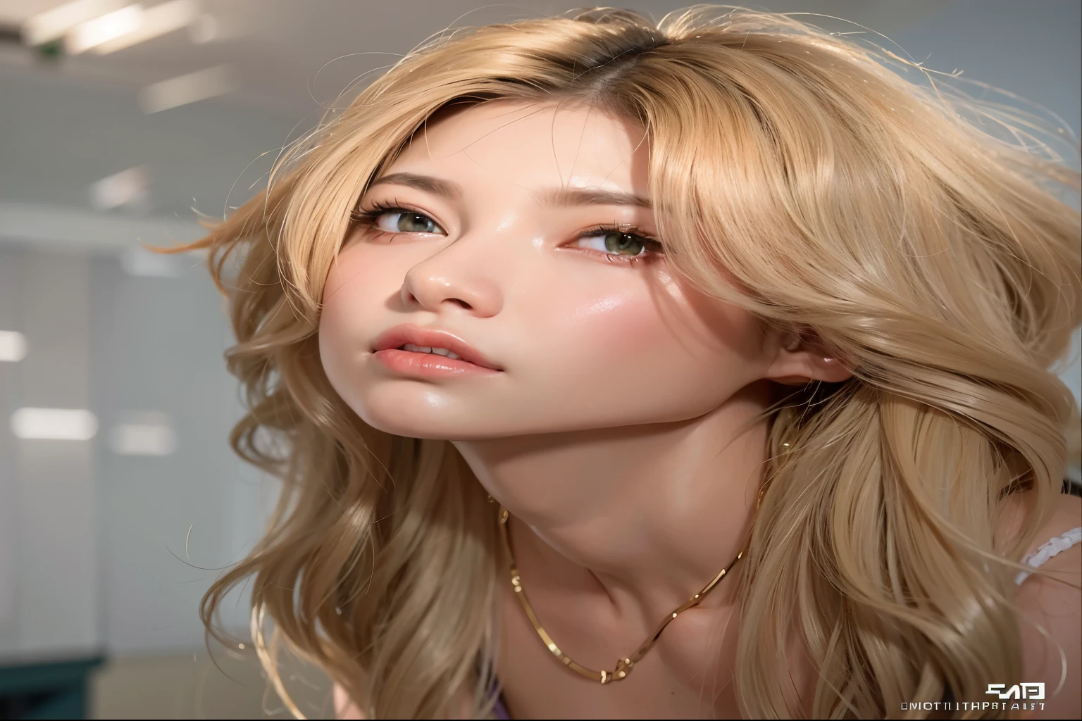 mulher loira com cabelos longos e olhos azuis posando para uma foto, fotorrealista beautiful face, Imagem realista, estilo de arte realista, fotorrealista!!!!!!! Estilo de arte, Retrato realista kawaii, Rosto lindo realista, Lindo rosto realista, pintura digital realista, retrato suave fotografado em 8k, estilo de realismo de anime, inspirado em Yanjun Cheng, foto de retrato realista, anime hiper realista
