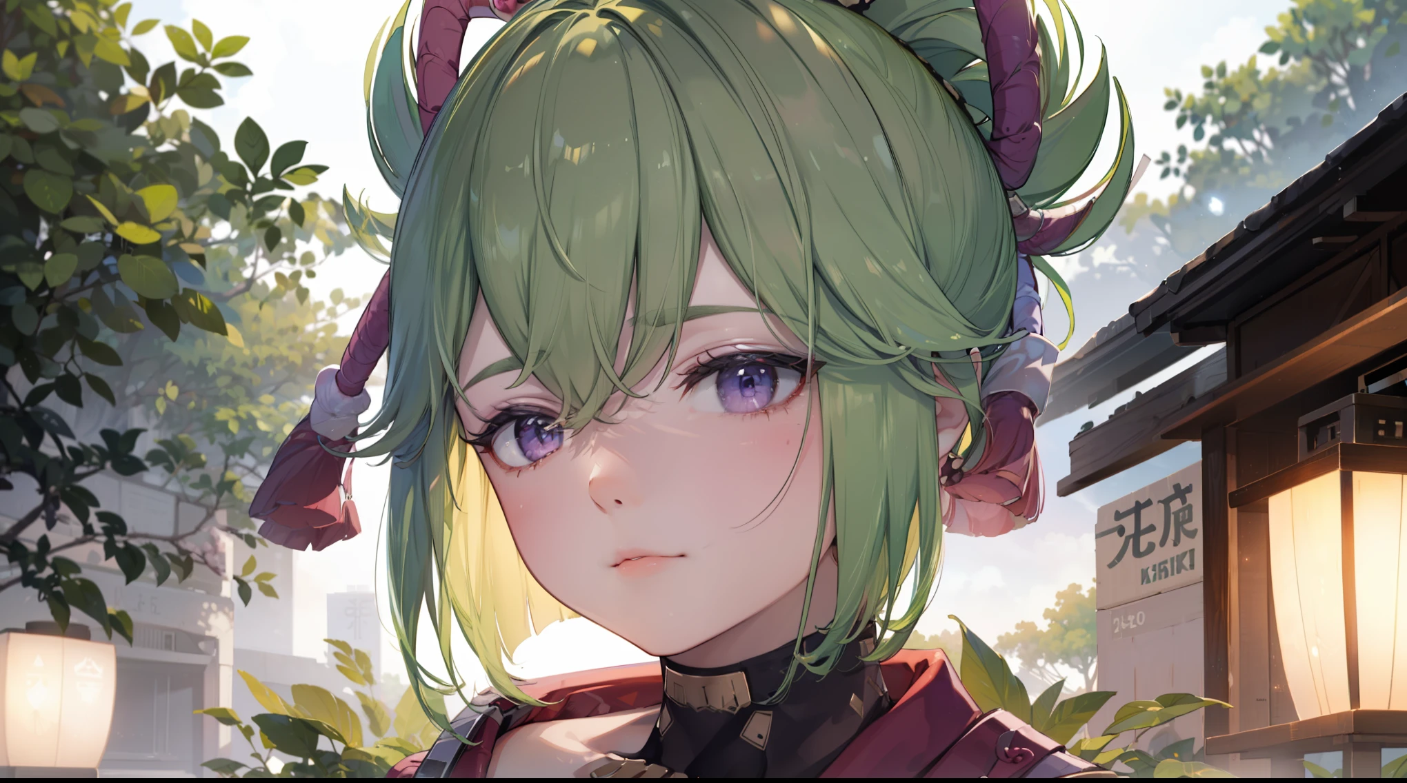 (best quality,8k,highres,masterpiece:1.2),(realistic,photorealistic,photo-realistic:1.37), ในตาสีม้วง, ชุดเมดแบบคลาสสิค, traditional Japanese bakery,beautiful detailed eyes,happiness,glowing eyes,smiling,peaceful atmosphere,traditional Japanese clothes,working(คุณภาพดีที่สุด,เต็มรูปแบบ,โฆษณา:1.2),แสงสว่างและอบอุ่น,หวานง่มงวง,ความสุขบริบูรณ์,รอยยิ้มสดใส,sakura tree,tranquil,aroma scent,dreamlike,vivid colors,subtle lighting,traditional Japanese tea set,lively ambiance
