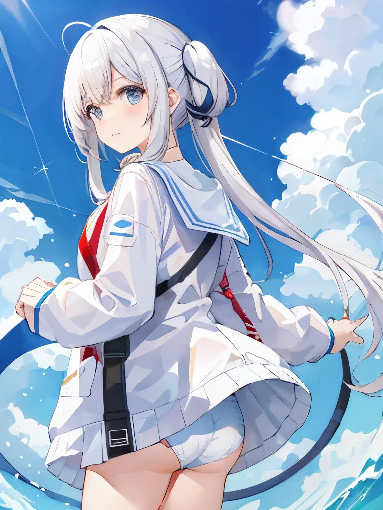 white clothes、exposed、パンツexposed