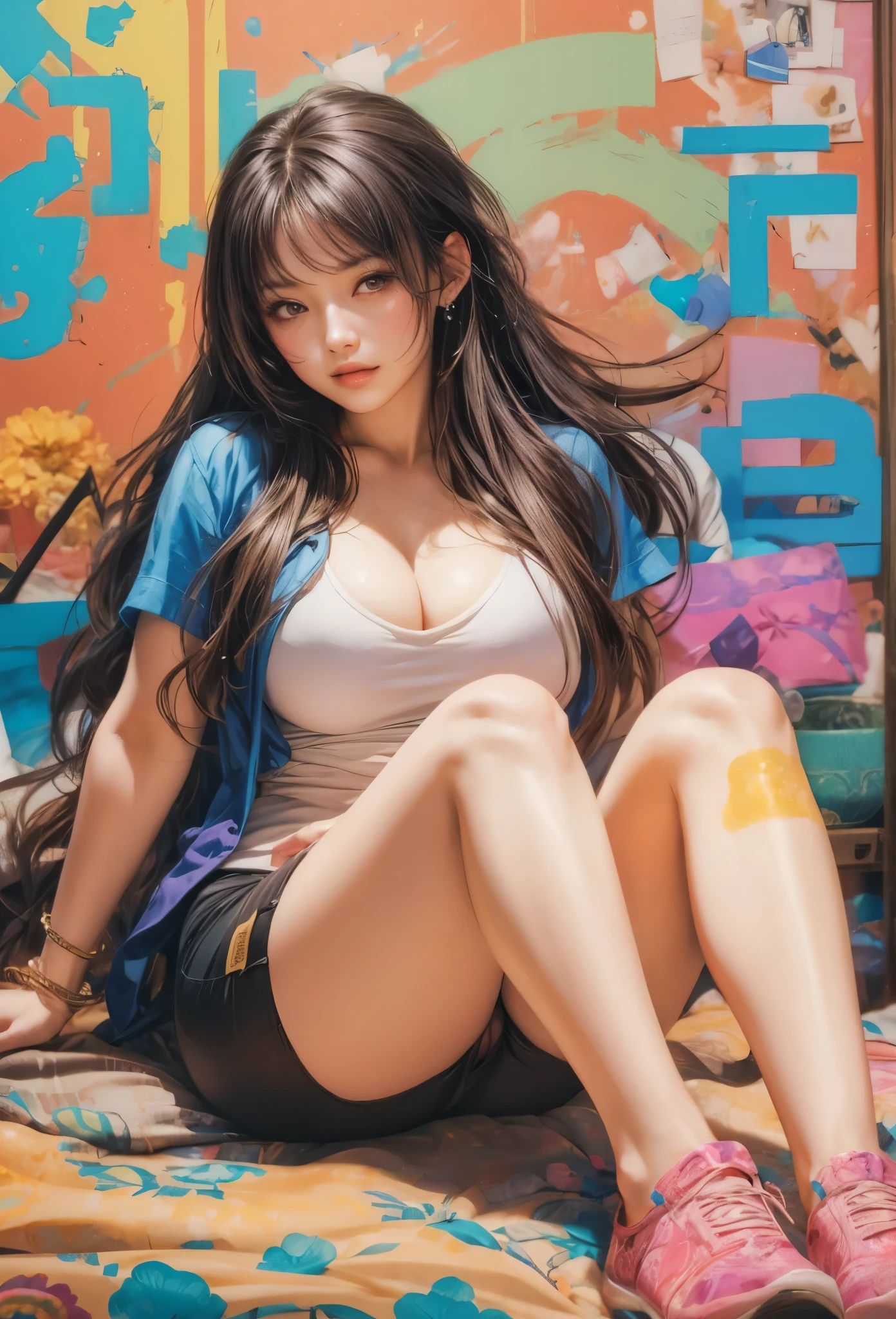 ((Highly accurate drawing in every detail)Extremely precise depiction)[High resolution],(detailed illustrations,とてもfineで緻密な描画,Delicate drawn lines with tempo,Realistic texture expression),[color traced main line],cheap hotel bedroom background,(Girl (Beauty) 19 years old [Bangs cut straight:0.8] (Plump) big breasts (sagging breasts [wide areola located low [リアルな乳頭のdetailed]])) [melanin pigment is weak],[During orgasm] (sweaty[Trance]) natural eros (nude gravure),[ideal eros],([リアルな女性器のdetailed:0.8] [(clitoris) [labia minora]]),(Fine and beautiful skin expression [transparency]),((Precisely drawn eyes))[完璧な目のdetailed((Beautiful eyes like jewels)Iris drawn in precise detail)[clearly drawn pupils]],[eye light[Pinpoint lighting for the eyes]],[long and beautiful eyelashes],[precisely drawn hair [美しく艷やかな髪のdetailed]],(完璧な手のdetailed [Beautiful fingers with no damage [beautiful nails]]),(perfect anatomy(perfectly balanced proportions))[[full body portrait]],[ideal color coordination(Accurate simulation of light and material interactions)],(HighQuality,High resolution,(detailed,高fine)),[[soft ambient light]],[realistic],[Visual art that tells a story] [[full body portrait]][[watercolor style coloring]][Colorful],((highest quality)fine[[High density drawing]])(4K quality).