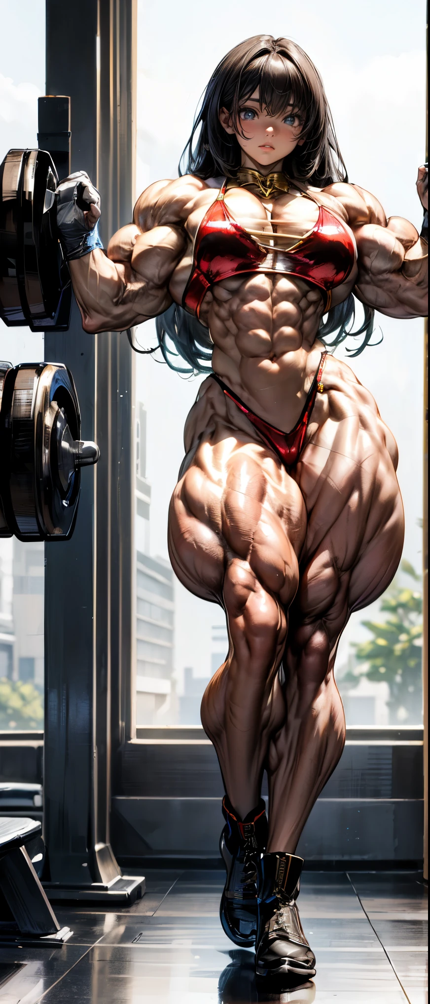 (best lighting) , (Extremely complex and detailed) , 4k unified, (Super detailed CG: 1.2) , (8k: 1.2),(The original), (masterpiece) , (best quality),(masterpiece:1.4),Anime-like high quality,(masterpiece),masterpiece, Super clear picture quality,clearer than,(delicate face)best quality, absurd,((peace master, 4k, 8k, Yes, high resolution))1个girl, female student,,(beautiful bass),((Bodybuilders:1.5))(girl),(miss),(((lower body:1)))lower body,spring, boots, Leg muscles close-up,Camera shows leg muscles,Exploding leg muscles are as big as steamed buns,Exaggerated leg muscles,hard leg muscles,Leg muscles are like mountain peaks,perfect leg muscles,Muscle structure anatomy diagram,Swelling of thighs and calves,bulging thigh muscles,bulging calf muscles,layered muscles,Muscle dehydration,fat free content,biceps,Draw muscles