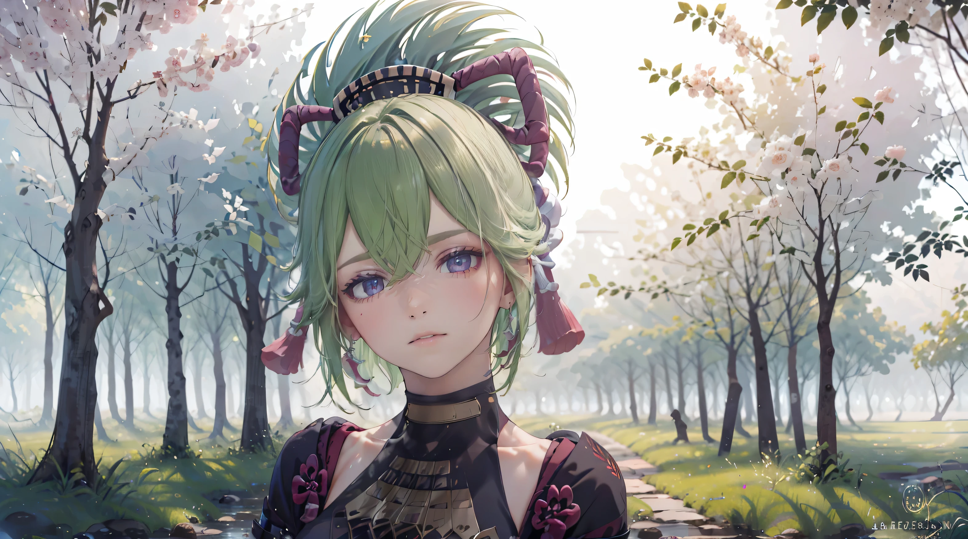 (best quality,8k,height,Masterpiece:1.2),(realistic,photorealistic,photo-realistic:1.37), In purple eyes, Classic maid outfit, Traditional Japanese Bakery,Beautifully detailed eyes,happiness,glowing eyes,smile,บรรยากาศquiet,Traditional Japanese clothing,work(best quality,Full range,advert:1.2),bright and warm,Sweet and sleepy,happinessบริบูรณ์,รอยsmileสดใส,cherry tree,quiet,aroma,dreamlike,bright colors,delicate light,Traditional Japanese tea set,Lively atmosphere